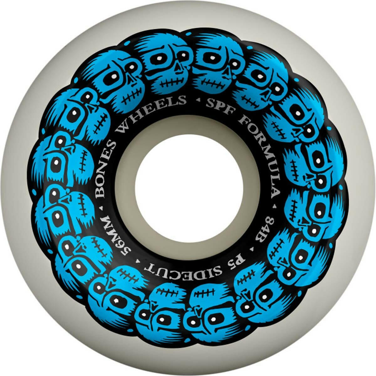Bones - Circle Skulls 56MM 84B P5 Sidecut SPF Skateboard Wheels.