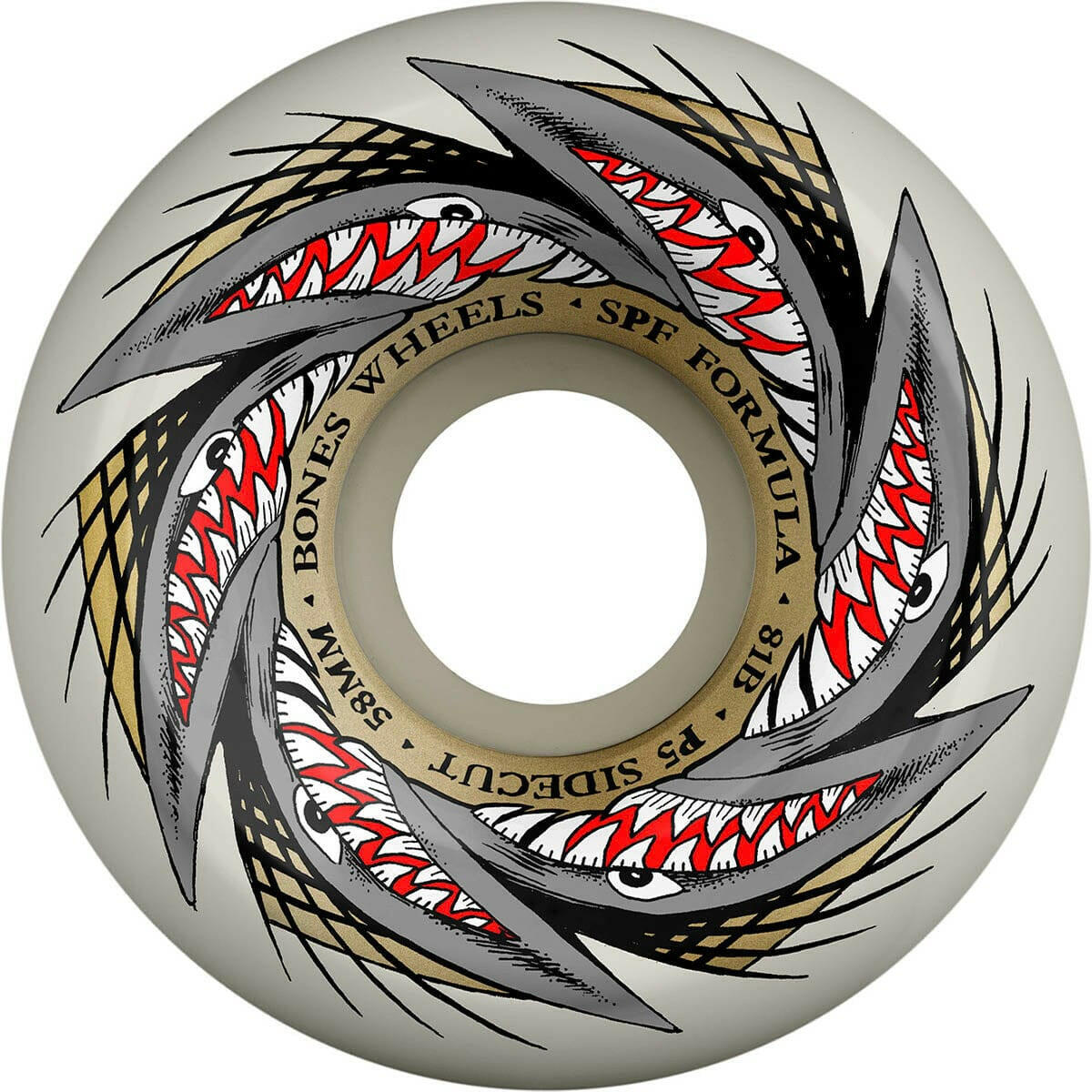 Bones - Sharknado 58MM 81B P5 Sidecut SPF Skateboard Wheels.