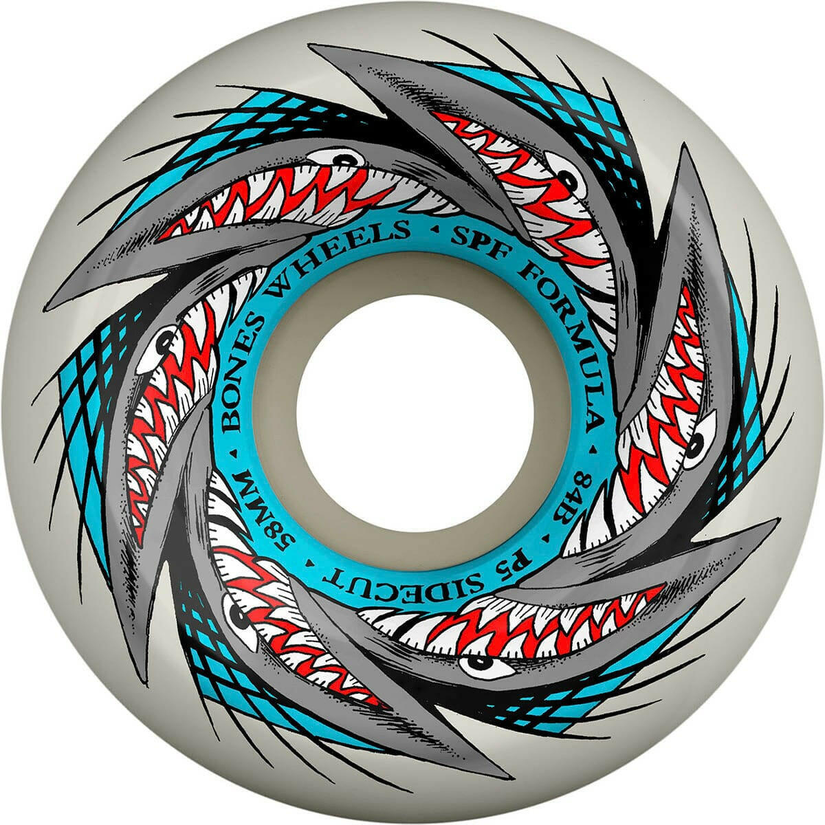 Bones - Sharknado 58MM 84B P5 Sidecut SPF Skateboard Wheels.