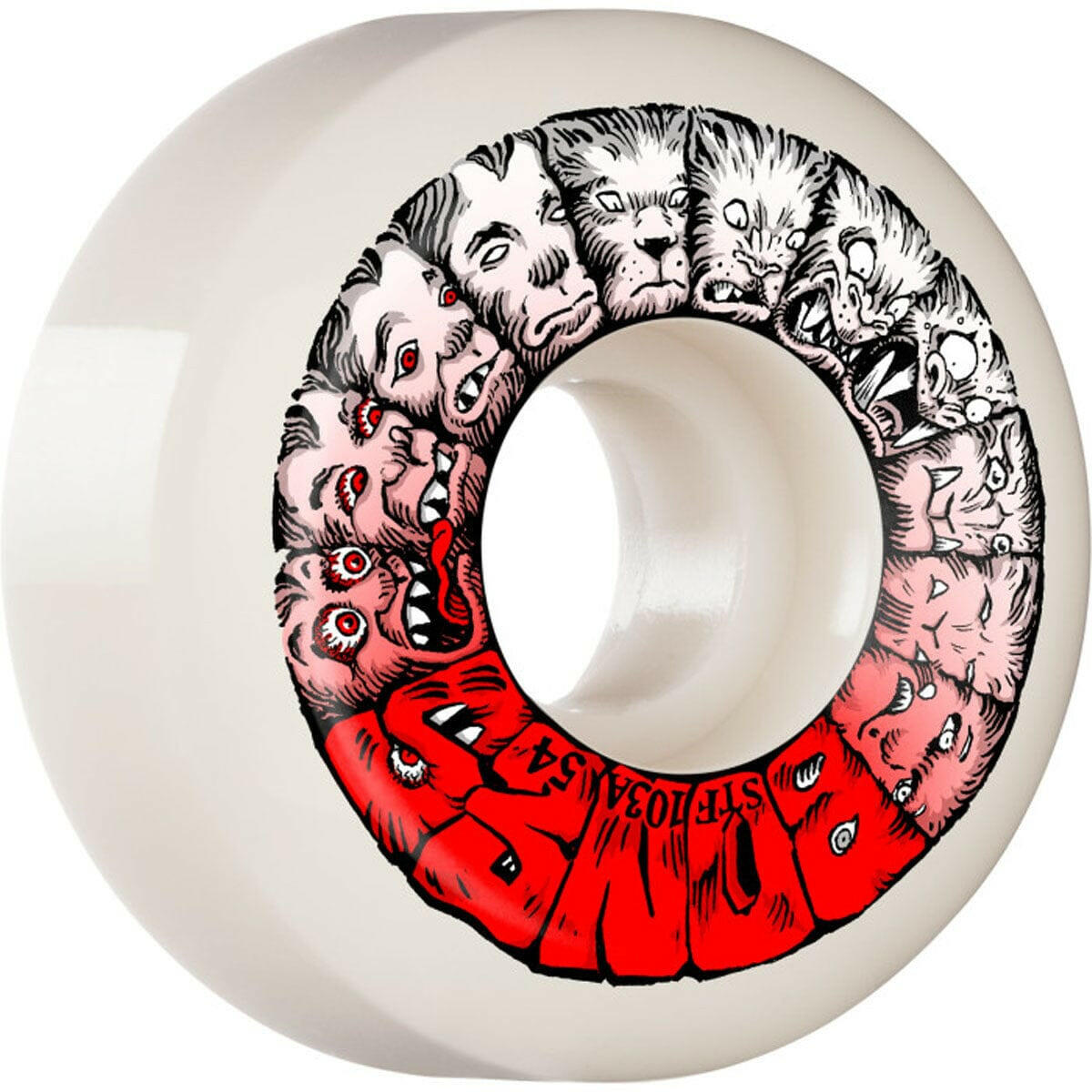 Bones - Weird Wolf 54MM 103A V5 Sidecut STF Skateboard Wheels.