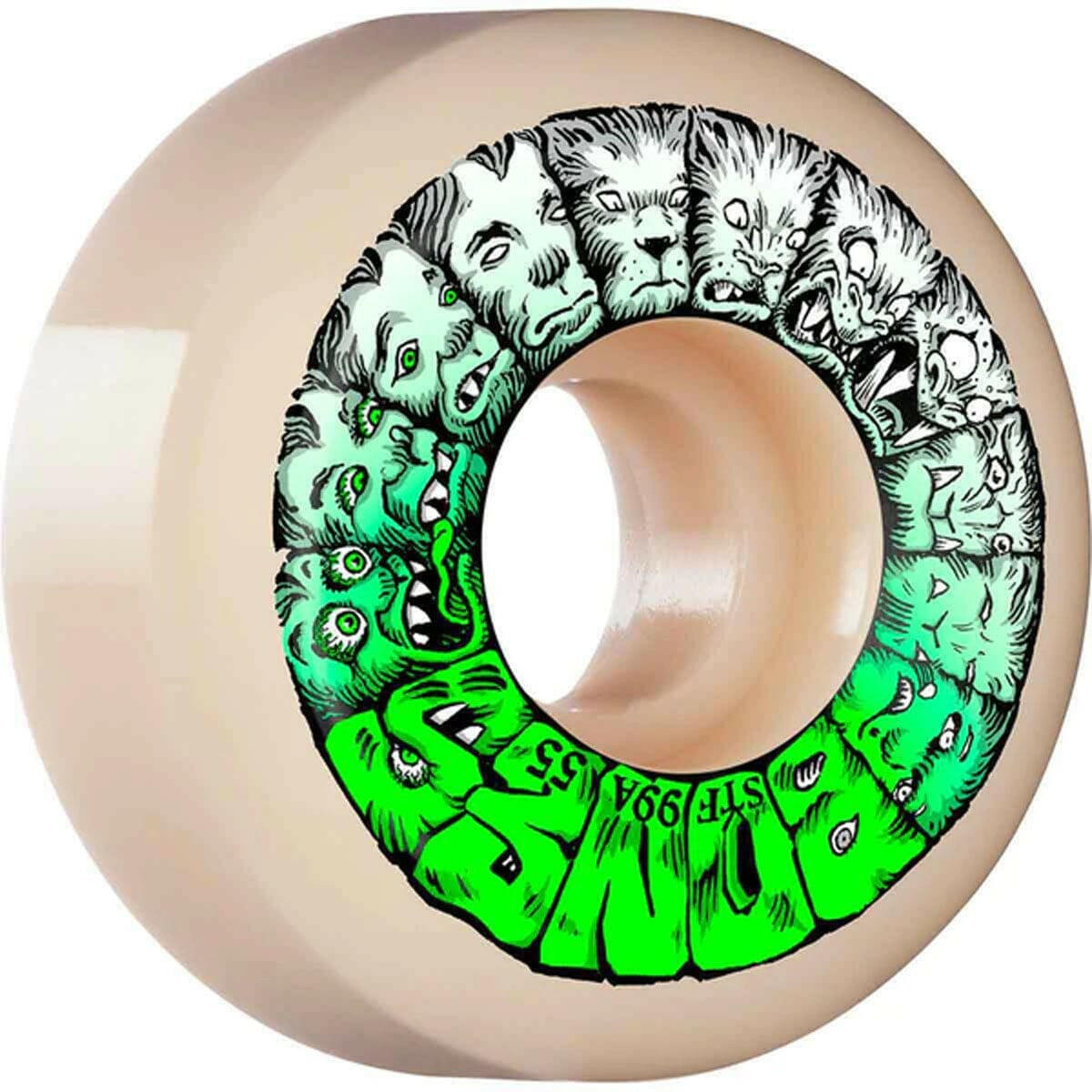 Bones - Weird Wolf 55MM 99A V5 Sidecut STF Skateboard Wheels.