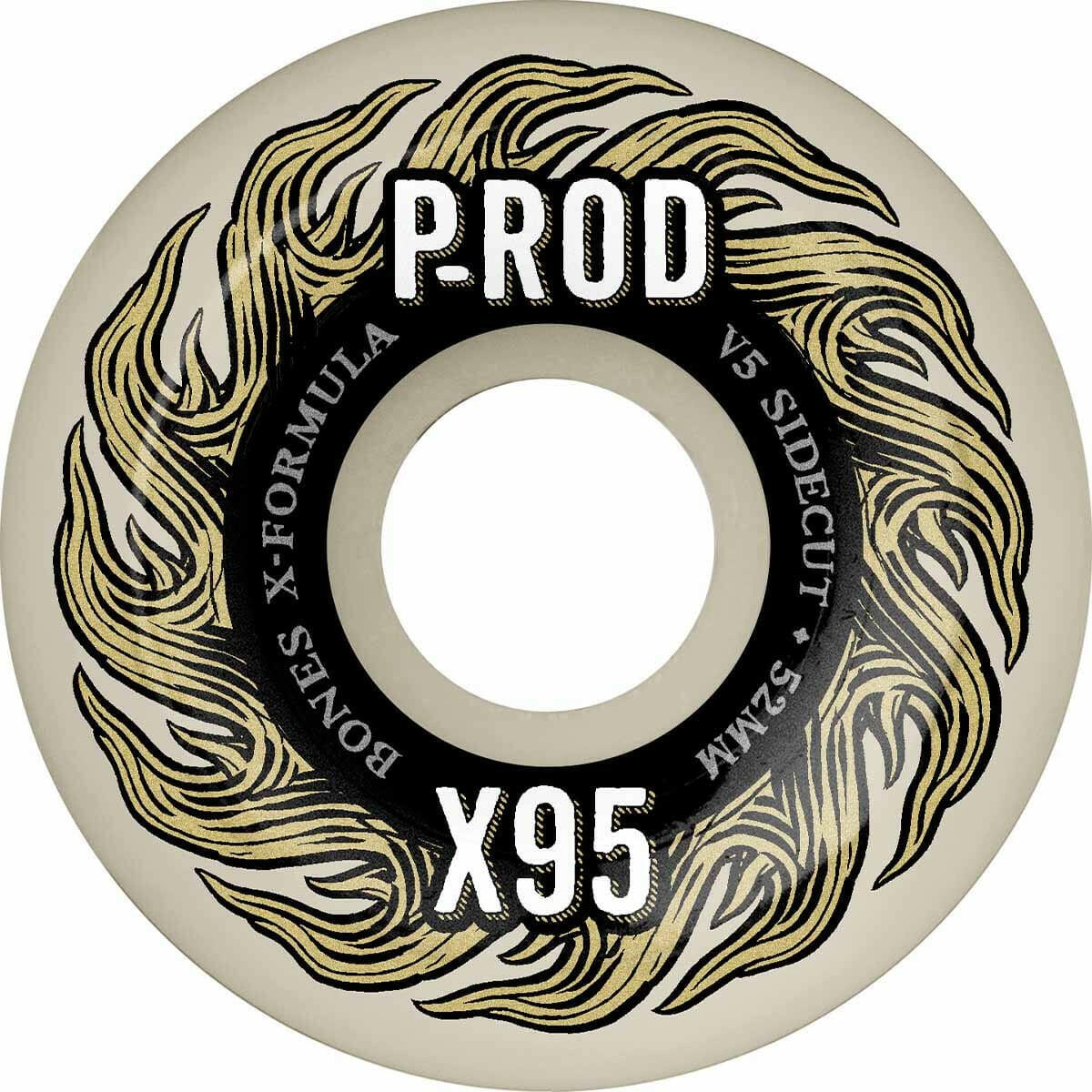 Bones - XF P-Rod Pro 52MM 95A V5 Sidecut Skateboard Wheels.