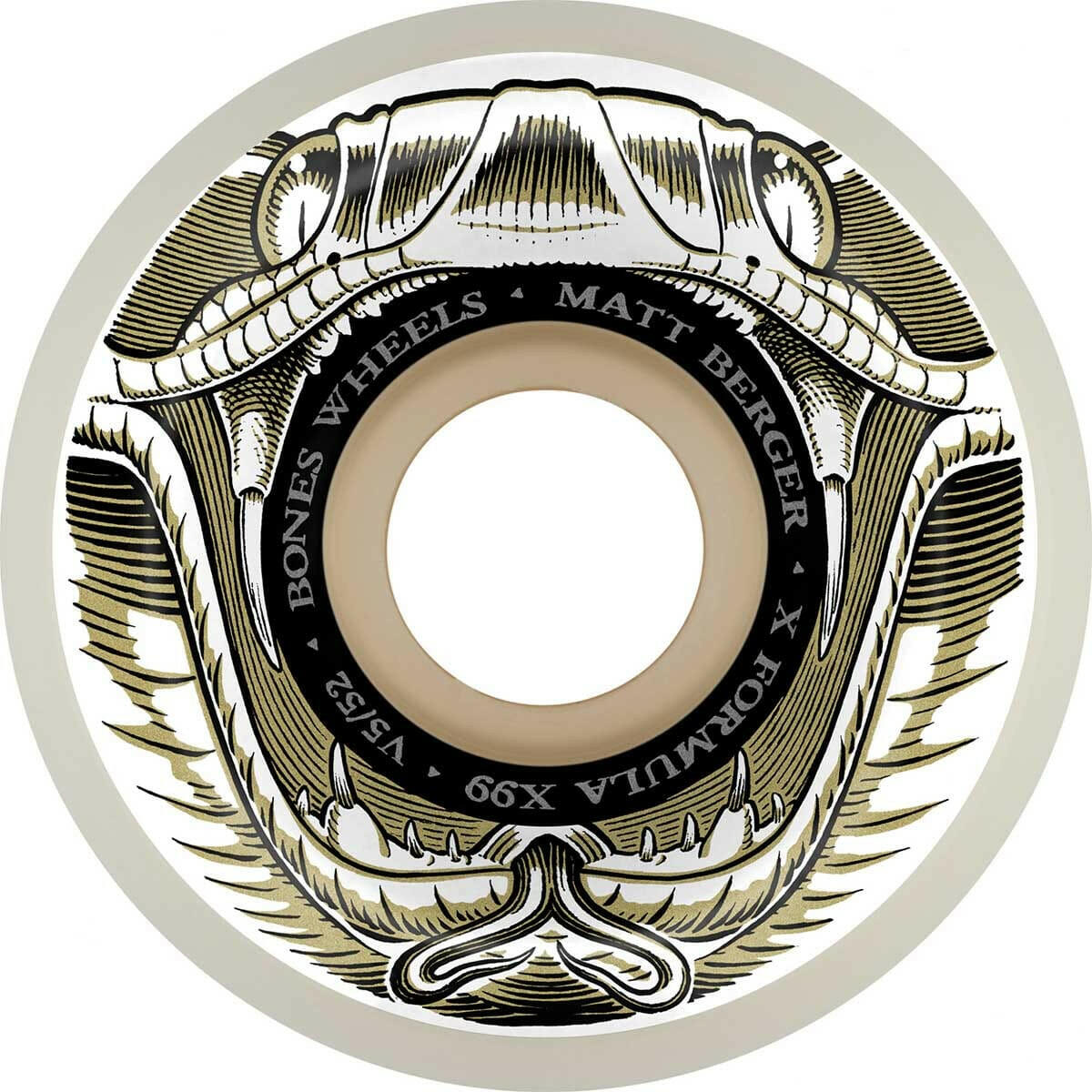 Bones - XF Berger Battlesnake 52MM 99A V5 Side-Cut Skateboard Wheels.