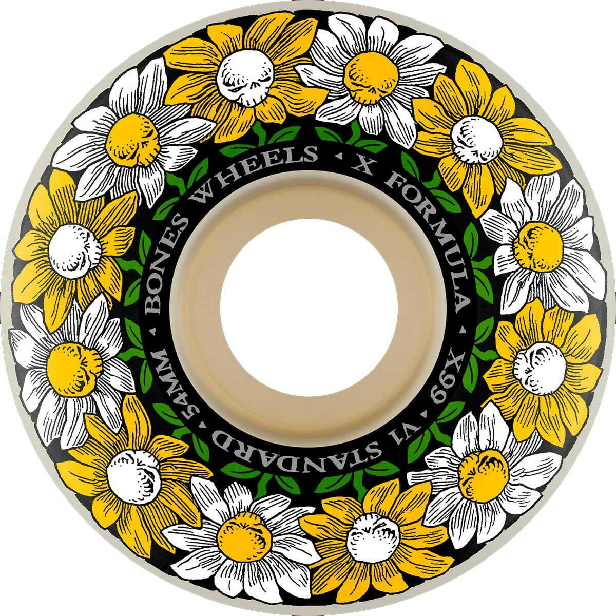 Bones - XF Pushing Up Daisies 52MM 99A V1 Skateboard Wheels.
