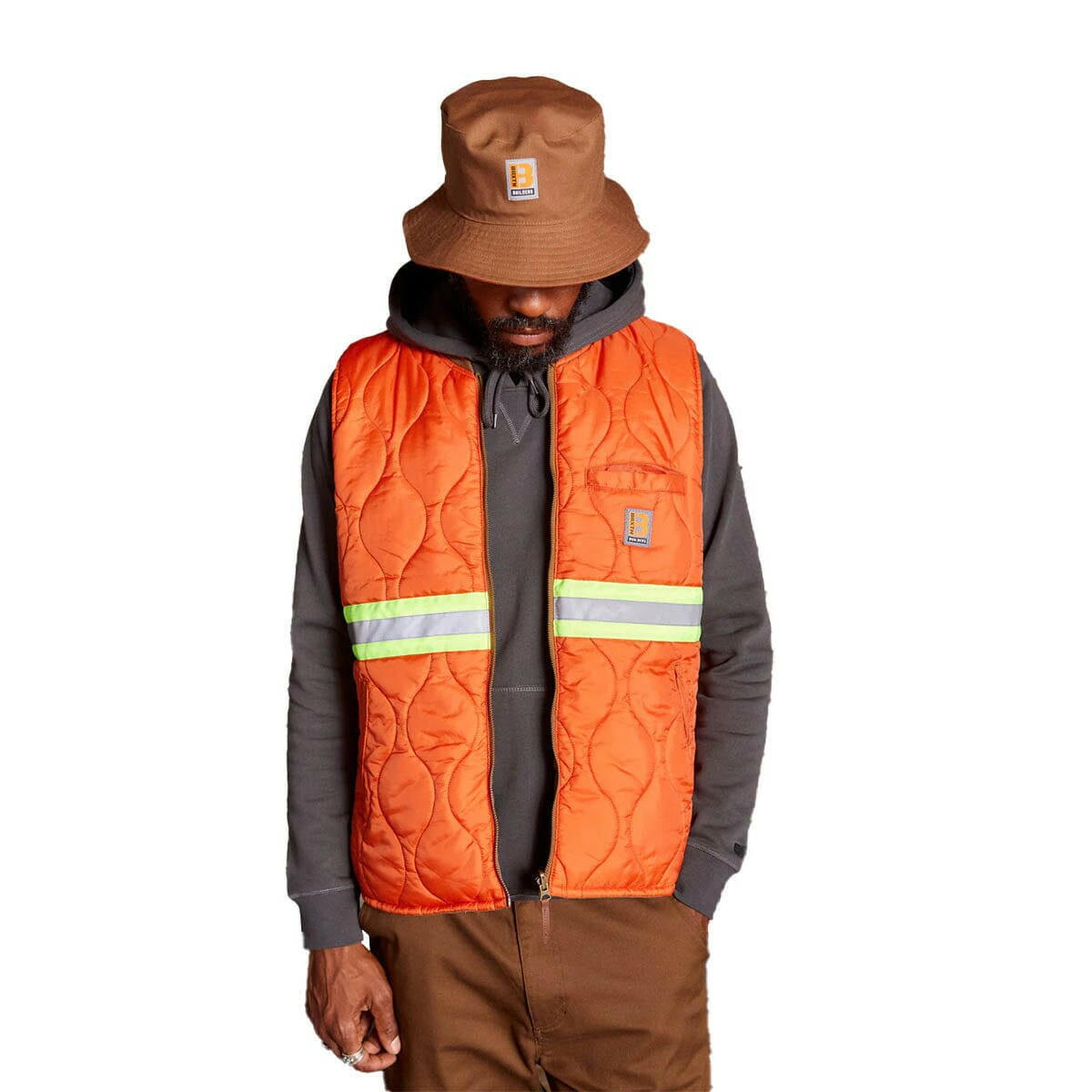 Brixton - Abraham Reversible Vest Bison/Burnt Red.