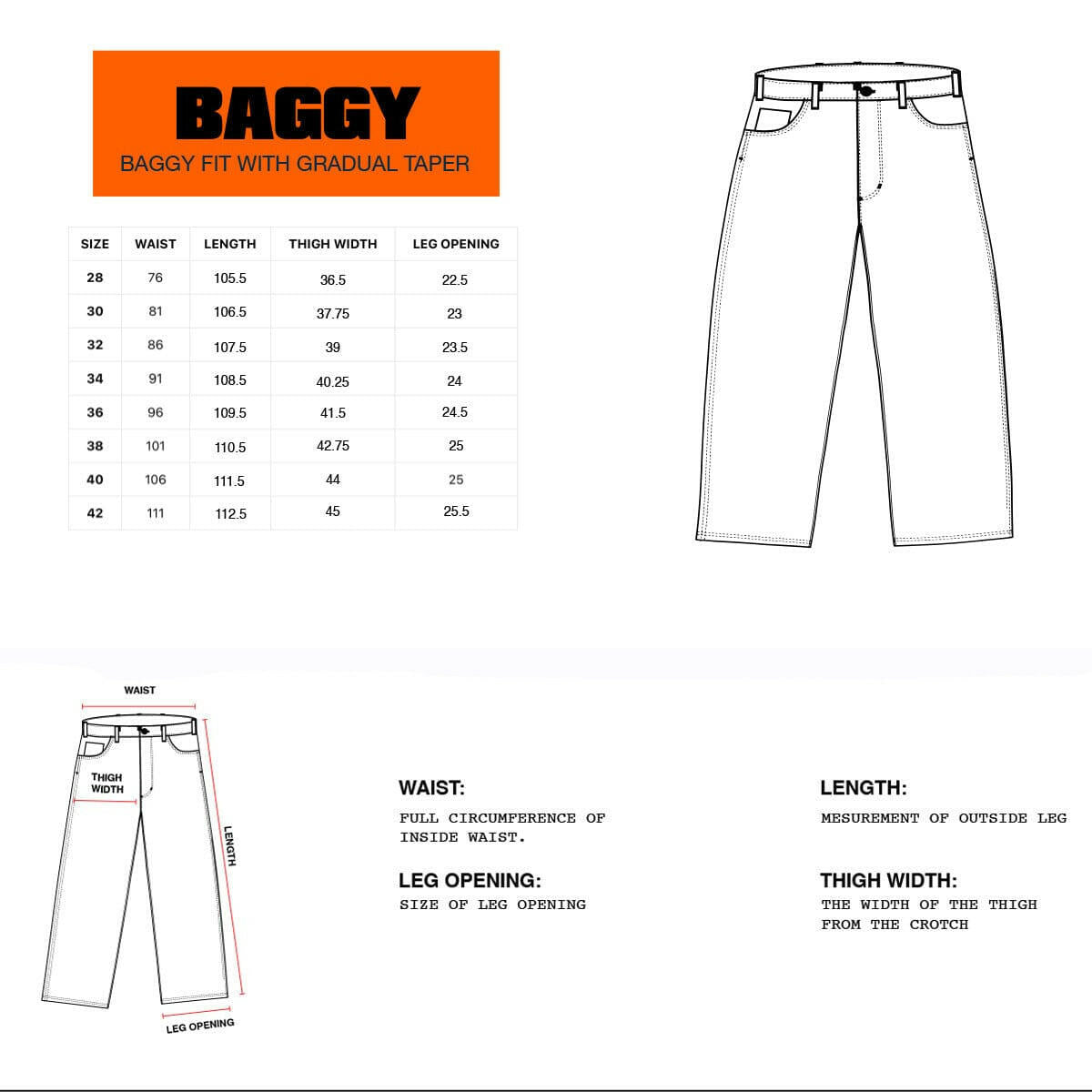 Butter Goods - Baggy Denim Jeans Washed Indigo.