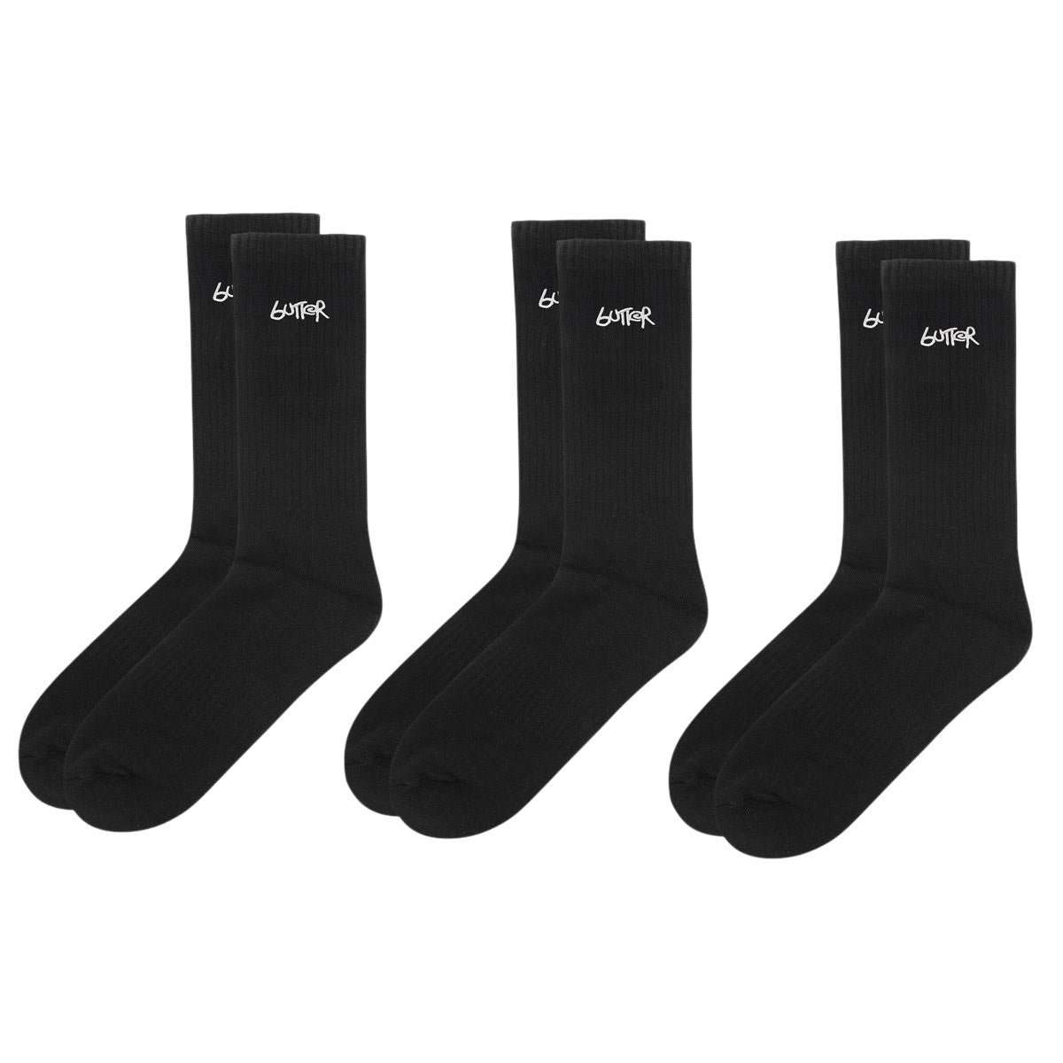 Butter Goods 3 Pack Basic Socks Black 2