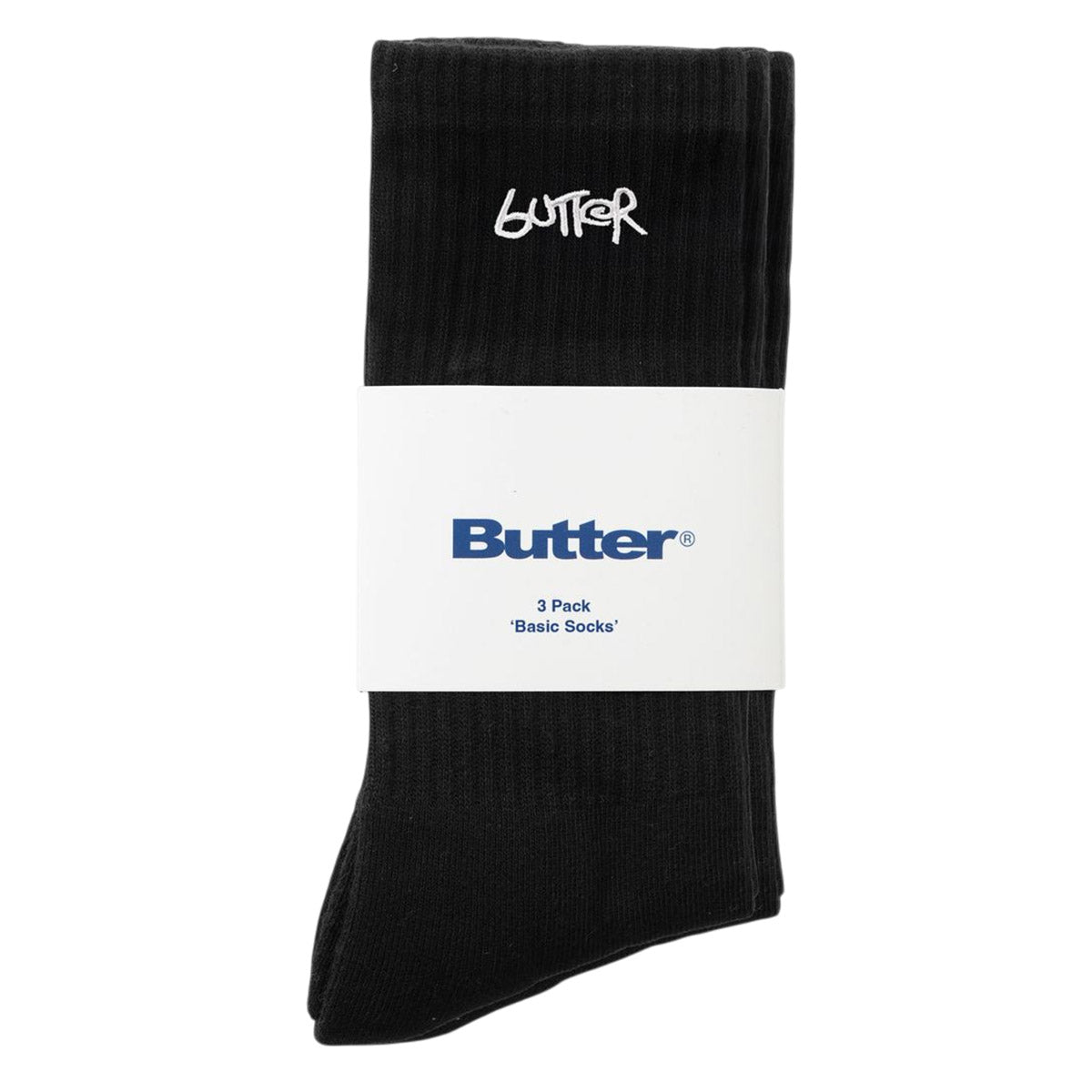 Butter Goods 3 Pack Basic Socks Black