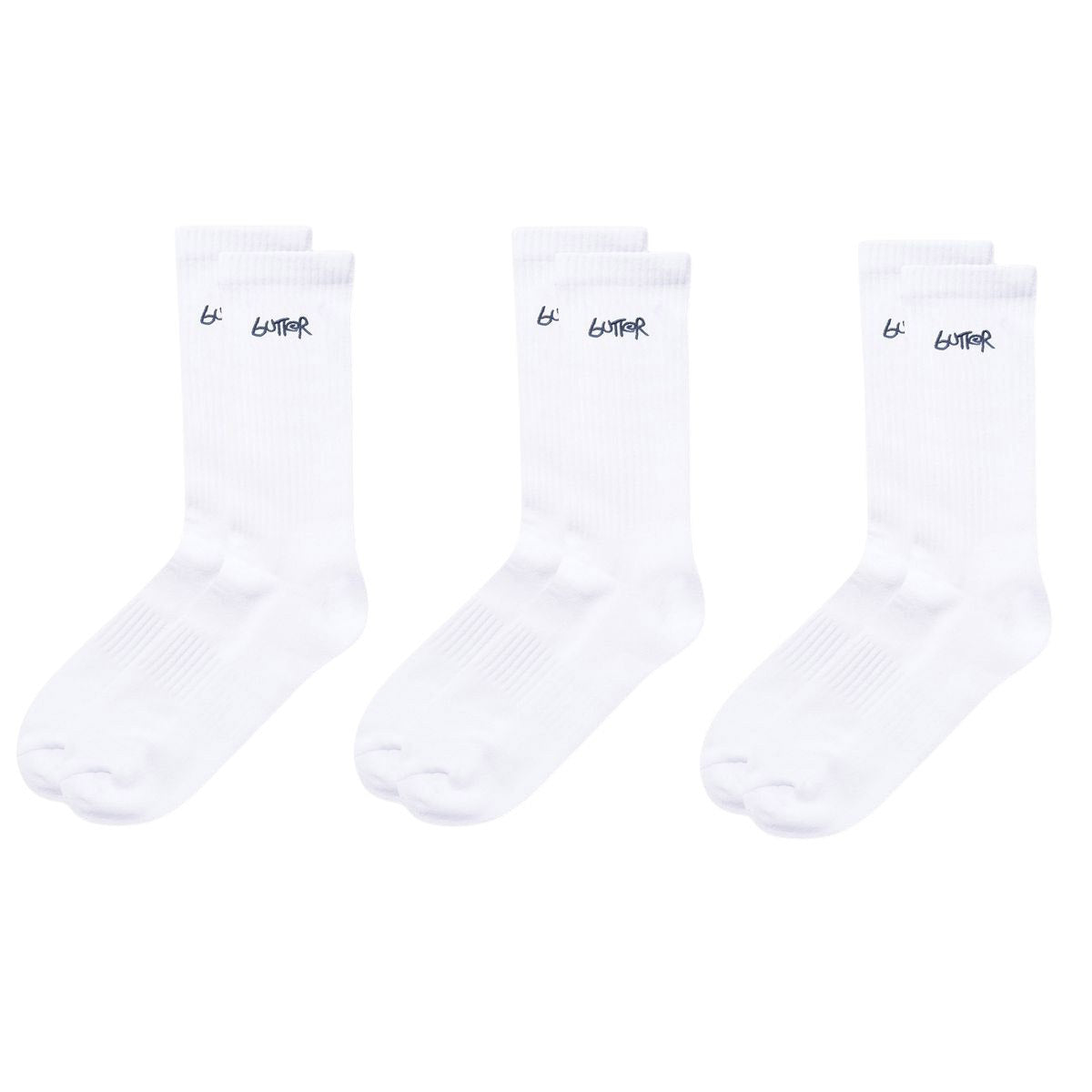 Butter Goods 3 Pack Basic Socks White 2
