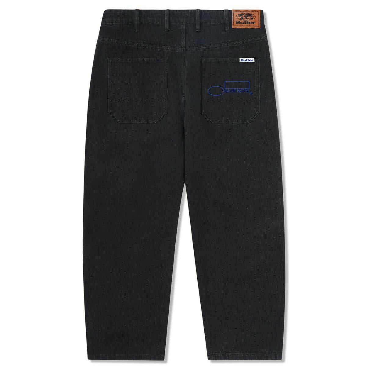 Butter Goods - Blue Note Pleated Denim Jeans Washed Black.