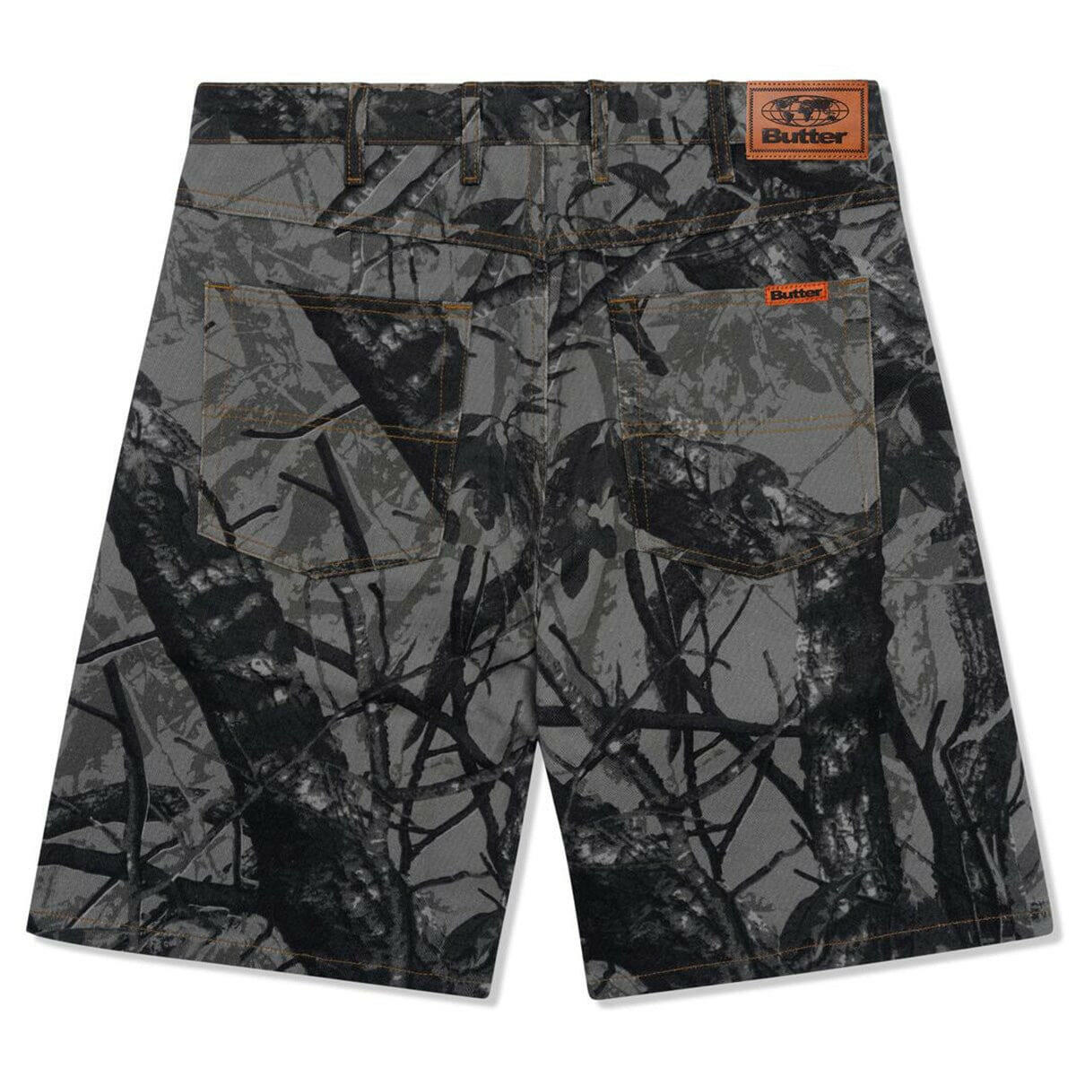 Butter Goods - Foliage Camo Denim Shorts Black.