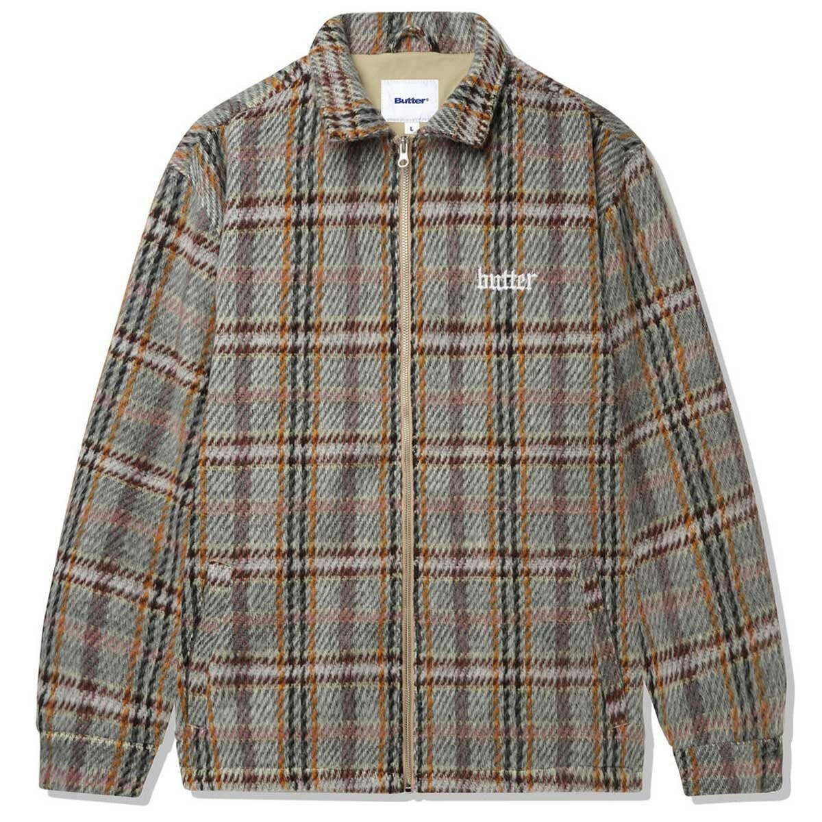 Butter Goods - Heavy Plaid Jacket Burgundy/Blush/Gold.