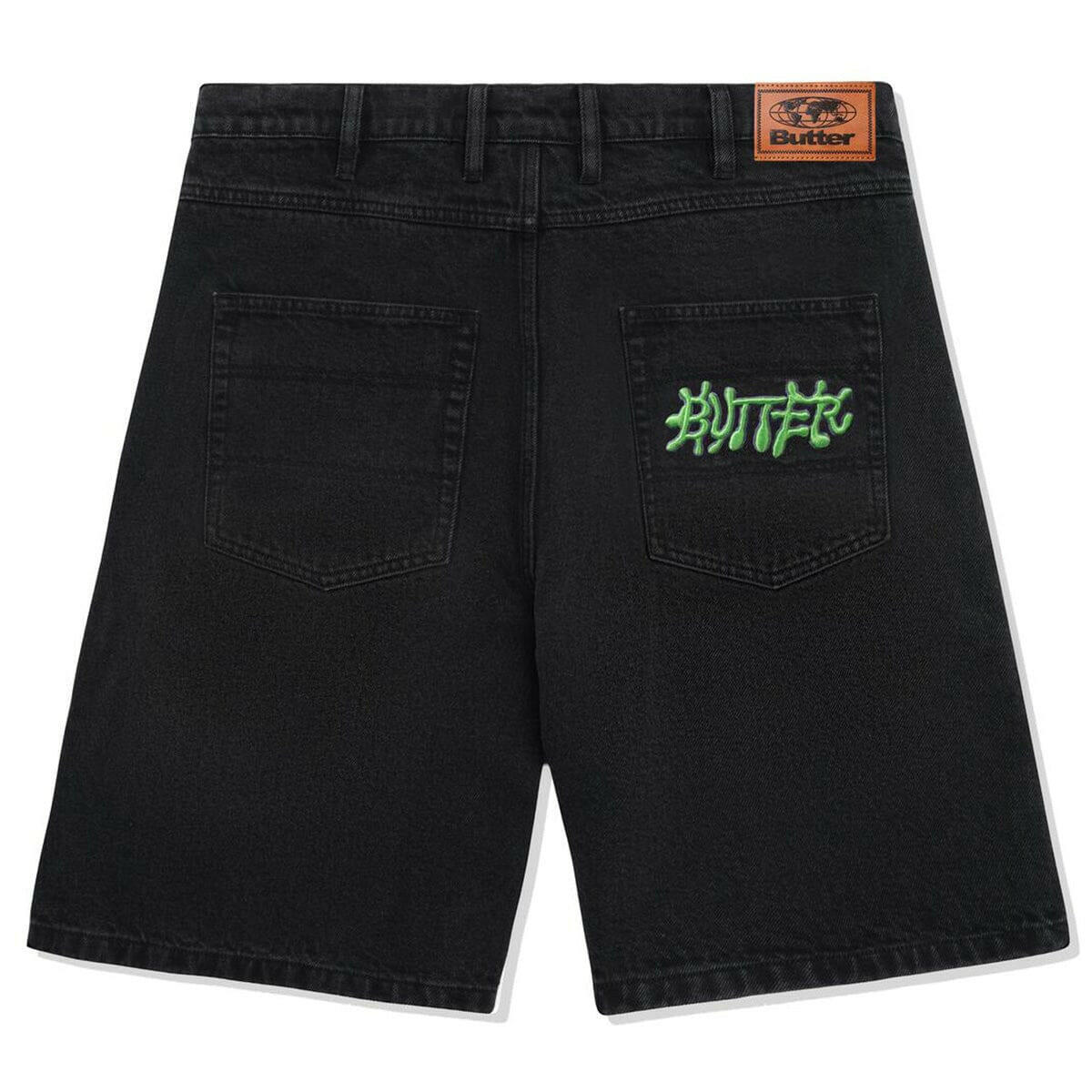 Butter Goods - Ink Denim Shorts Worn Black.