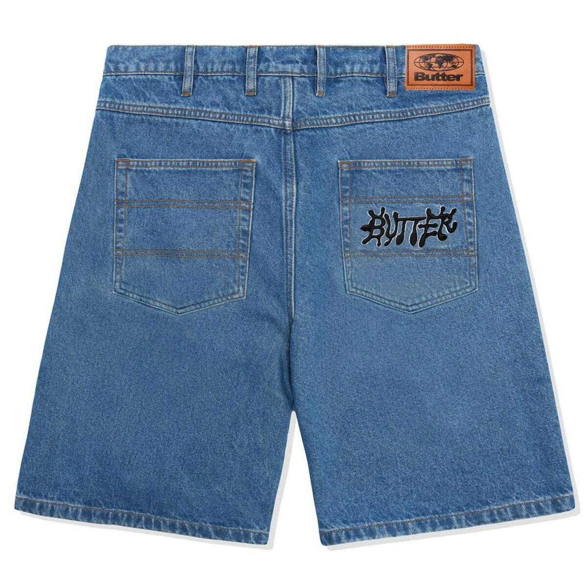 Butter Goods - Ink Denim Shorts Worn Blue.