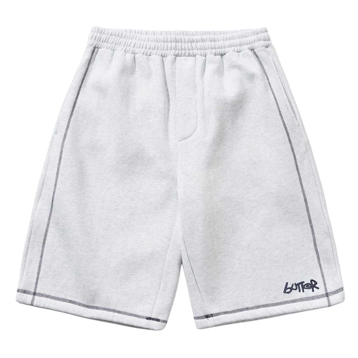 Butter Goods Overlock Stitch Fleece Shorts Ash Front