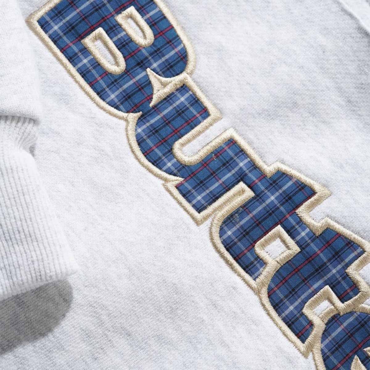 Butter Goods Plaid Logo Applique Hoodie Ash Detail