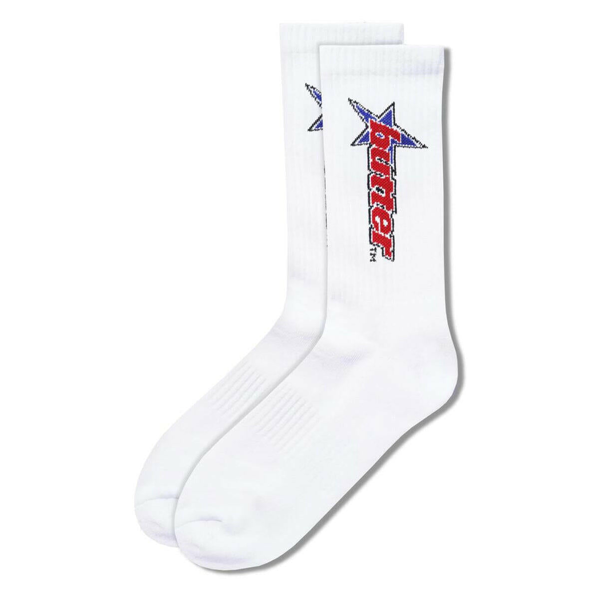 Butter Goods - Racer Socks White.