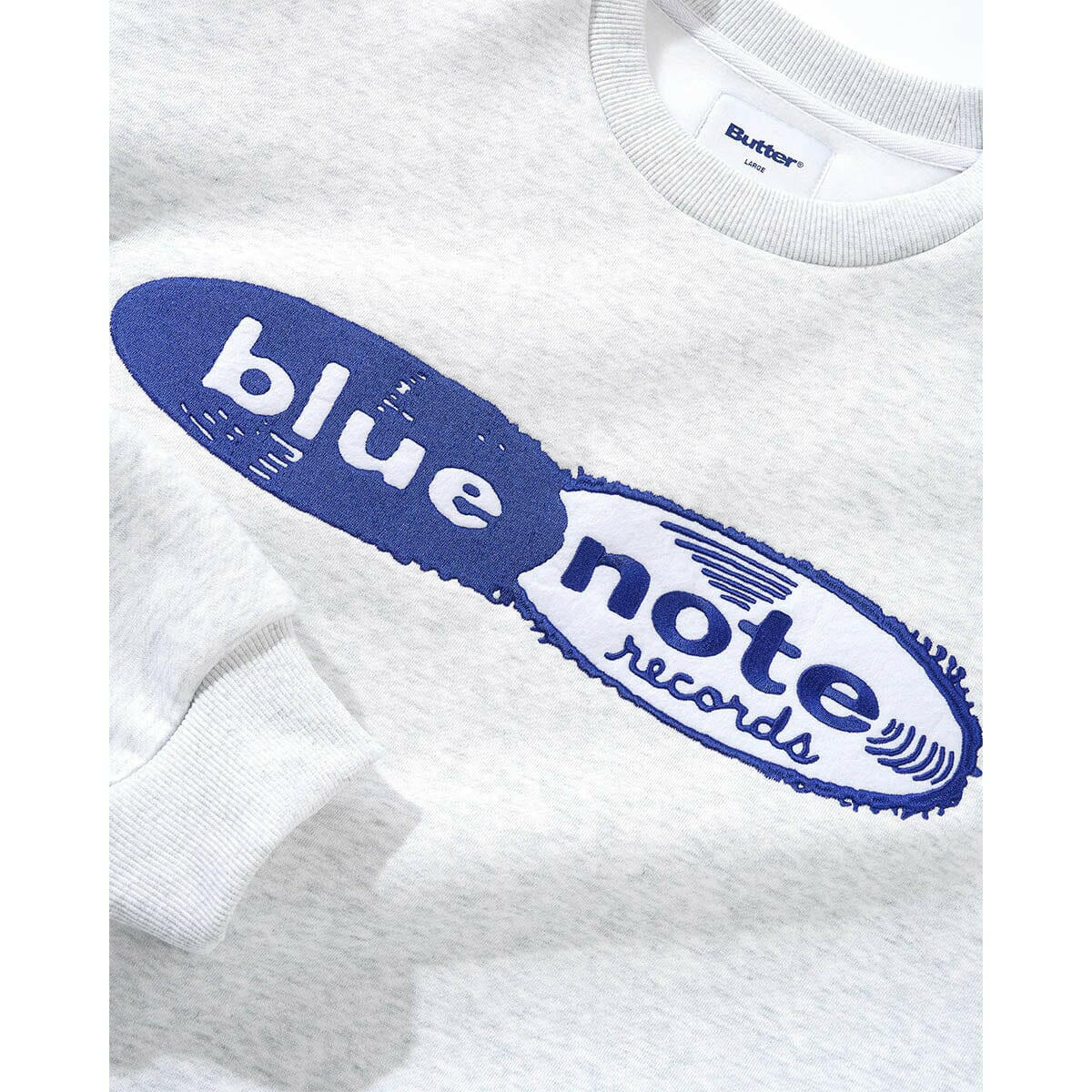 Butter Goods - Blue Note Records Logo Felt Applique Crew Ash.