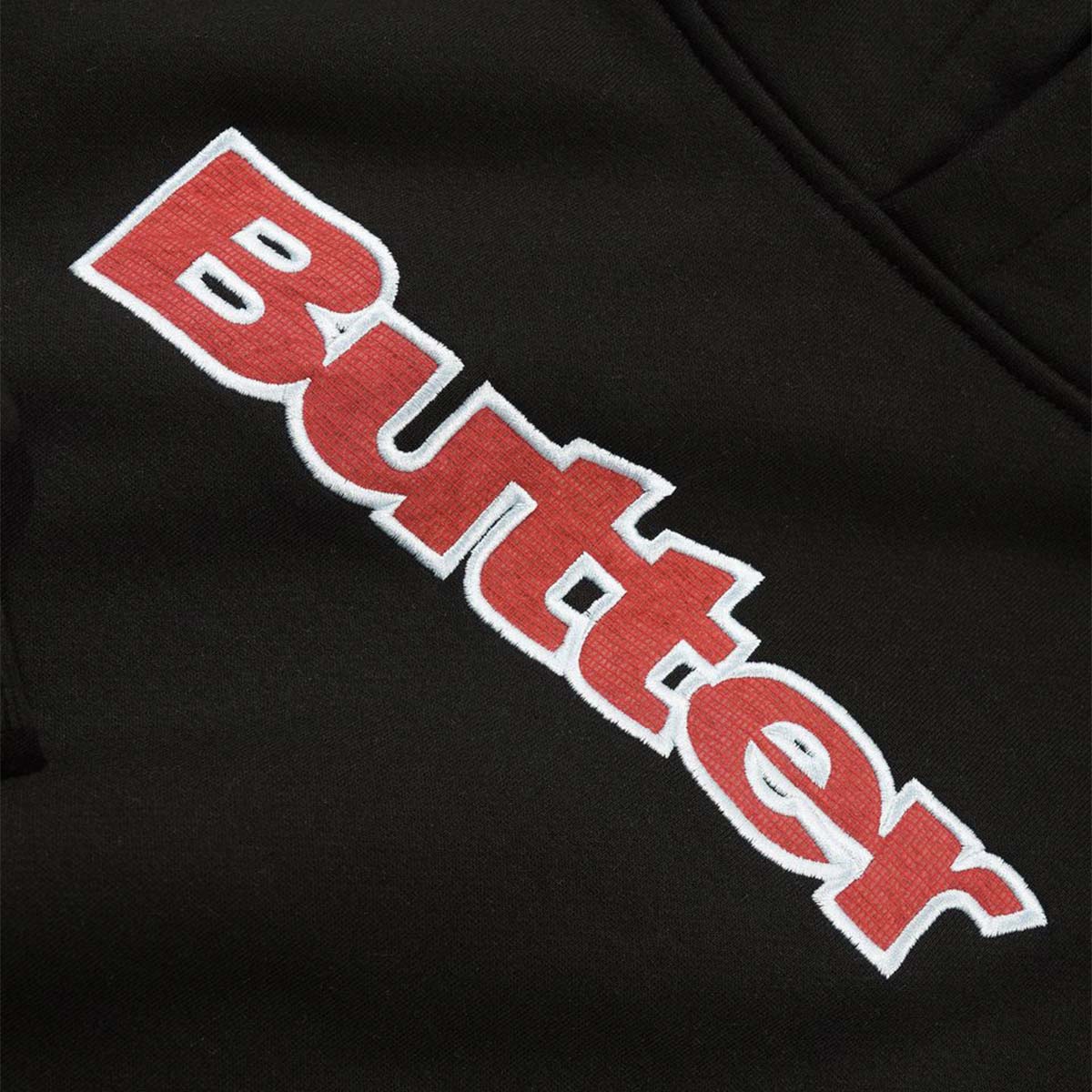 Butter Goods Ripstop Logo Applique Hoodie Black Detail