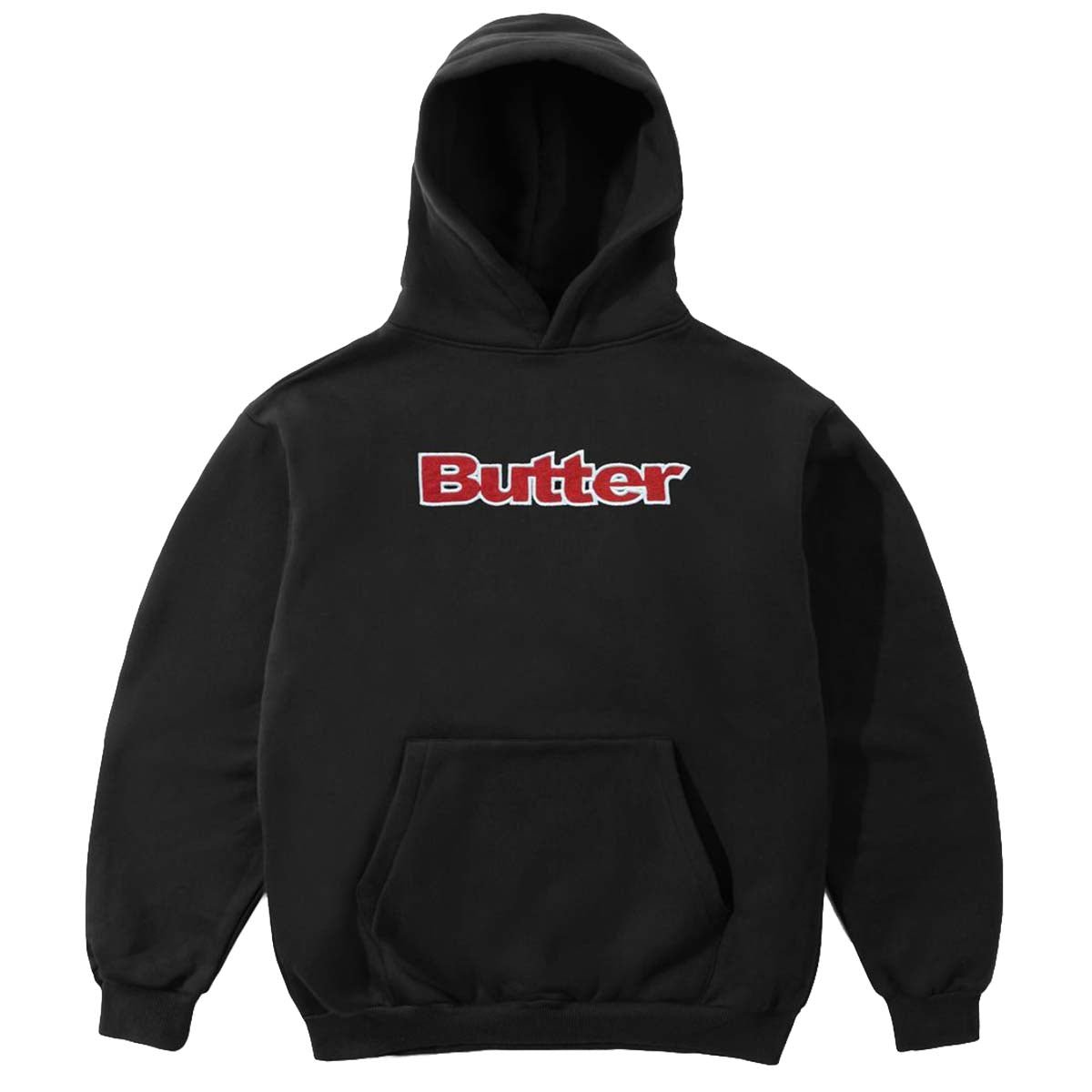 Butter Goods Ripstop Logo Applique Hoodie Black