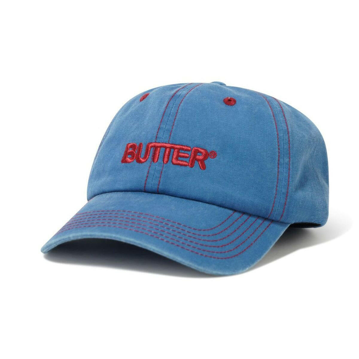 Butter Goods - Rounded Logo 6 Panel Cap Sky Blue.