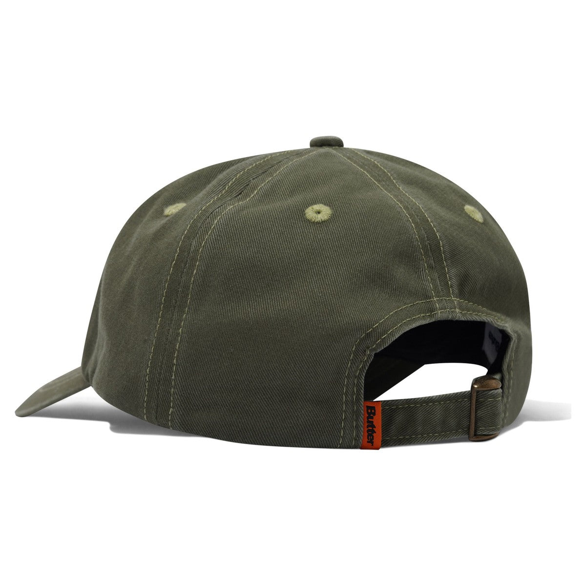 Butter Goods Rounded Logo 6 Panel Cap Washed Army - back