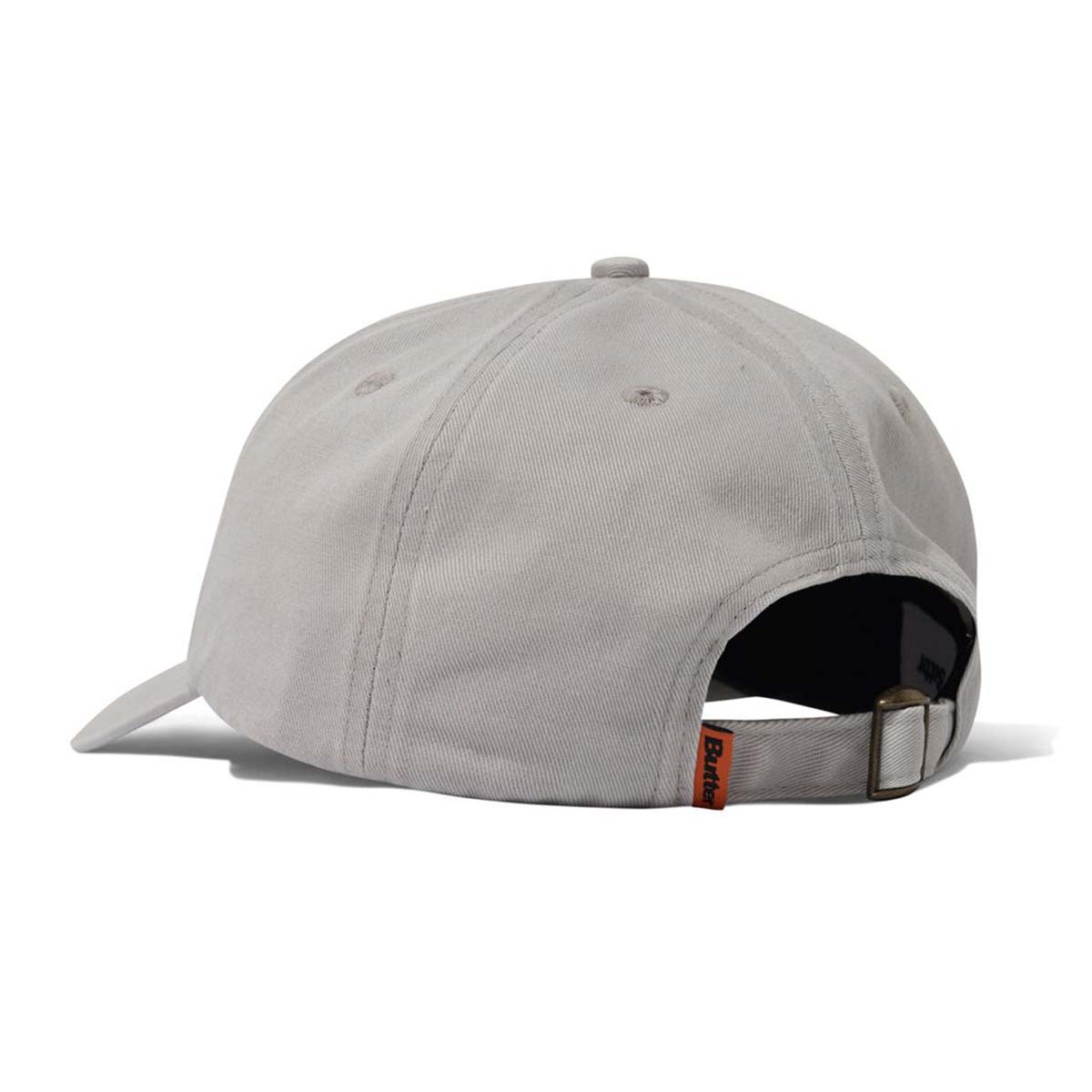 Butter Goods Rounded Logo 6 Panel Cap Washed Light Grey Back