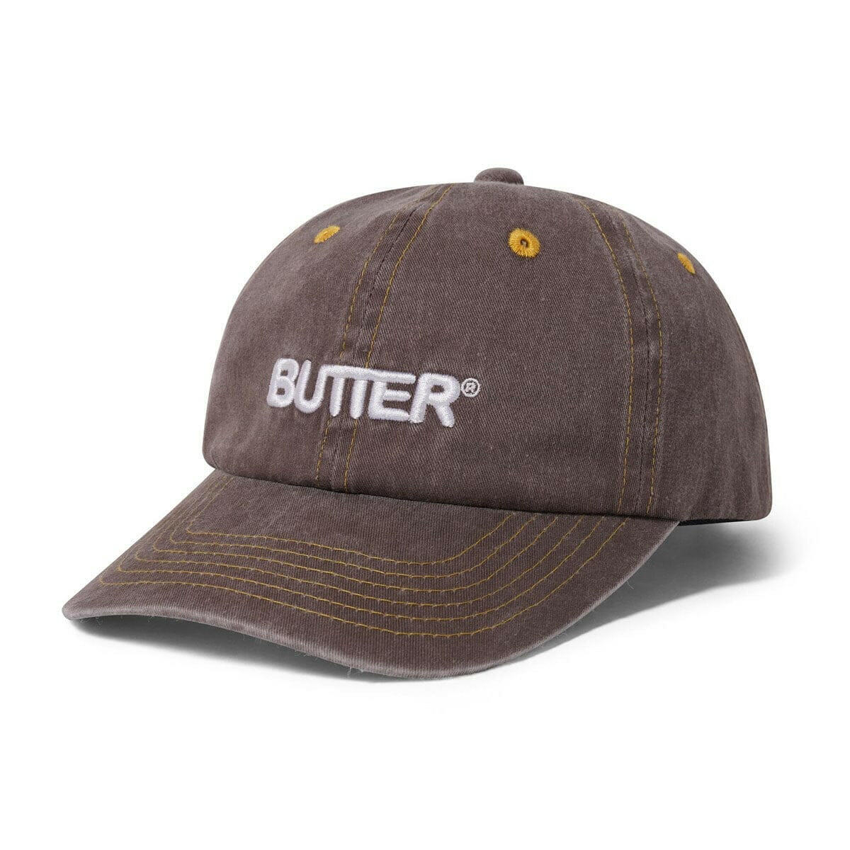 Butter Goods - Rounded Logo 6 Panel Cap Washed Oakwood.