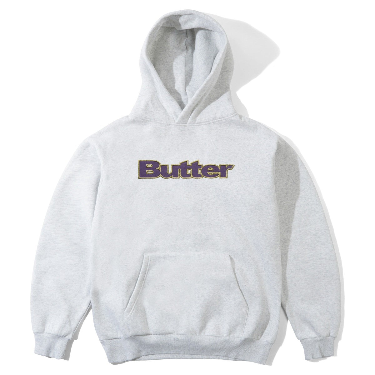 Butter Goods Satin Applique Pullover Hood Ash - front