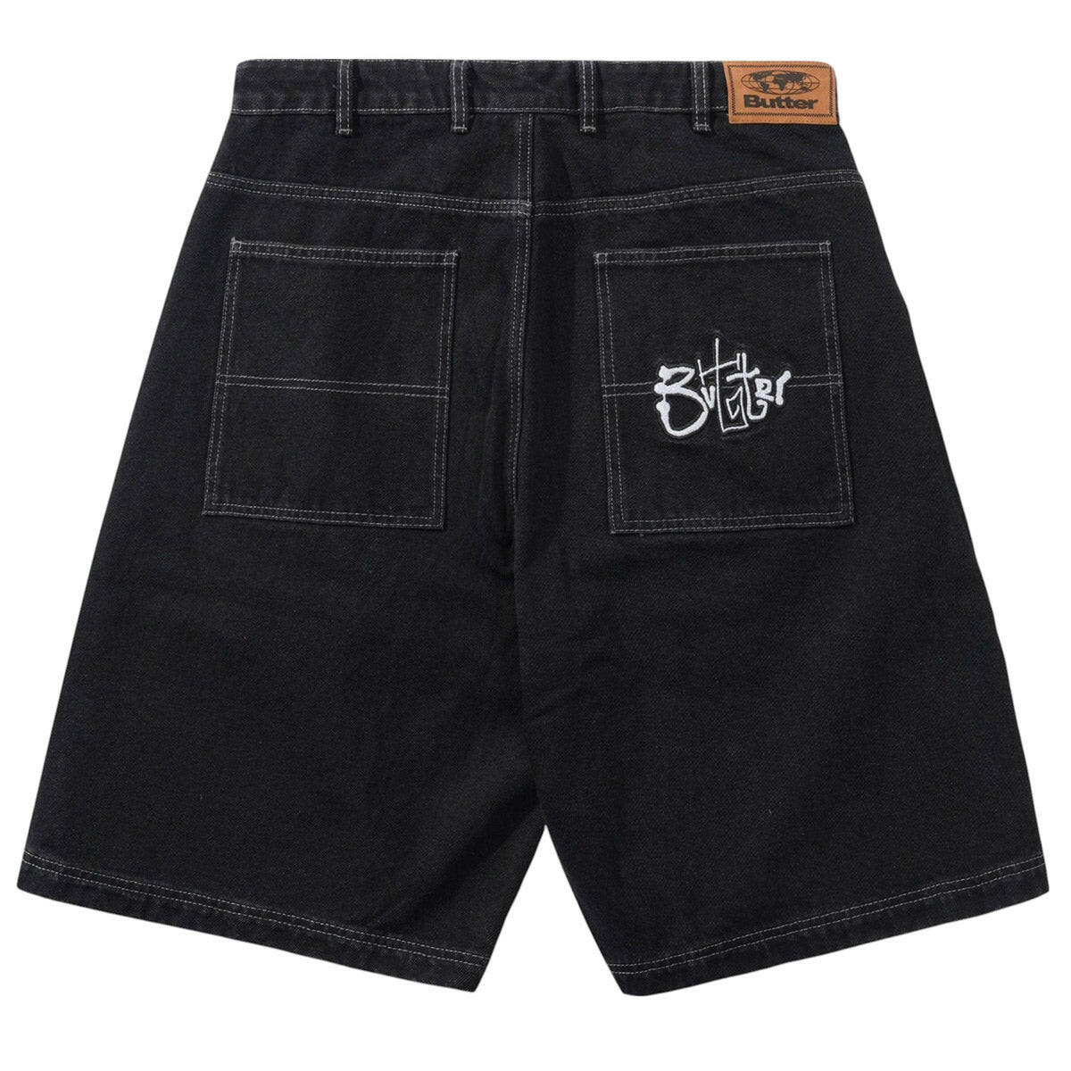Butter Goods - Scribble Denim Shorts Washed Black.