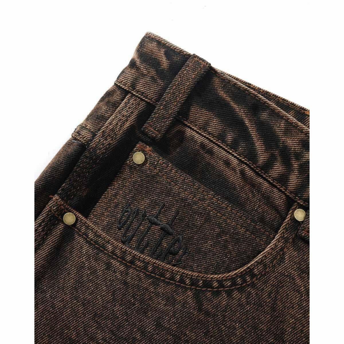 Butter Goods - Spider Denim Shorts Acid Brown.