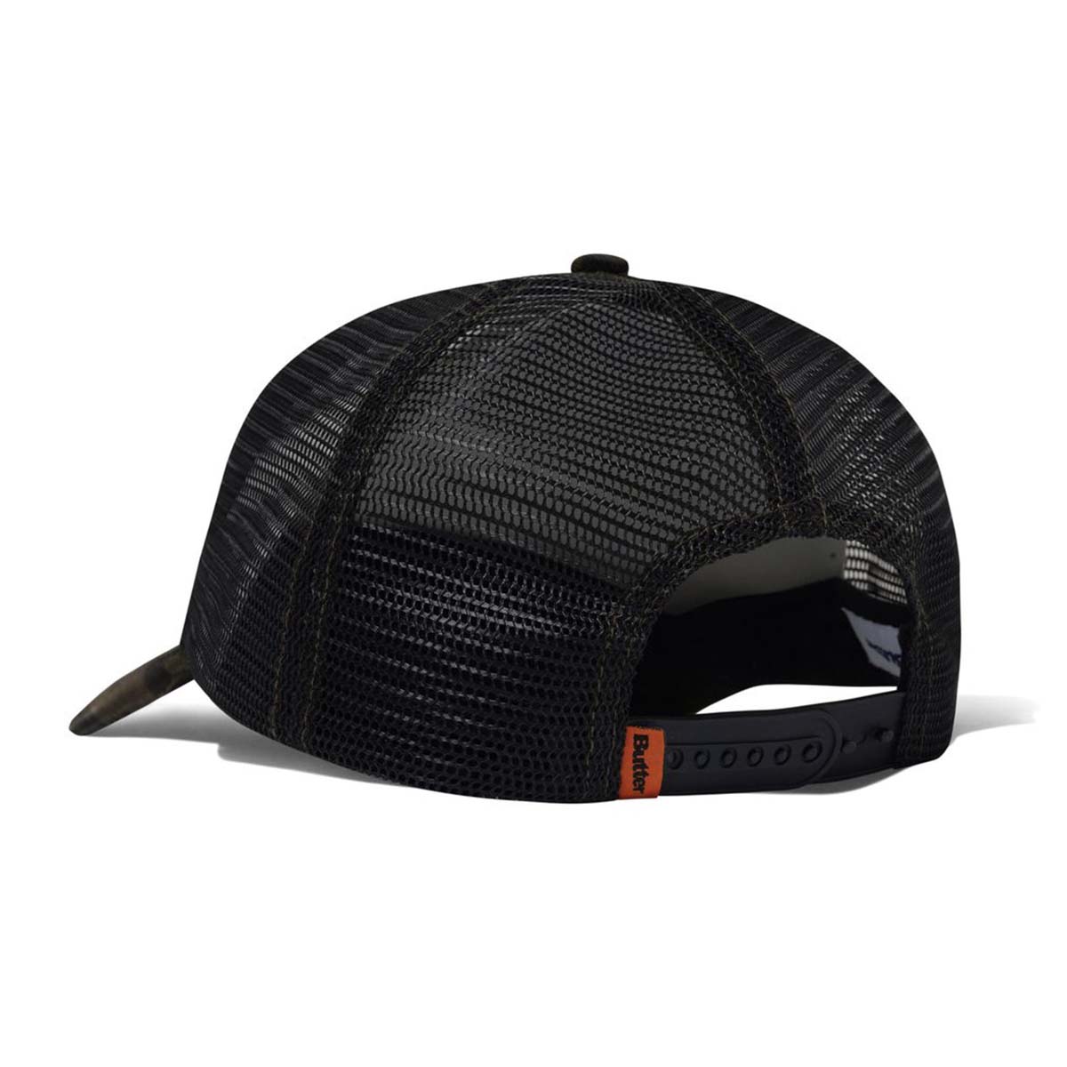 Butter Goods Stencil Trucker Cap Leopard Black