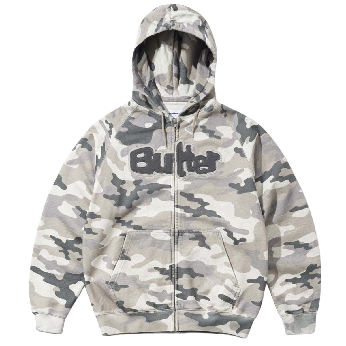 Butter Goods Stretch Zip-Thru Hoodie Snow Camo