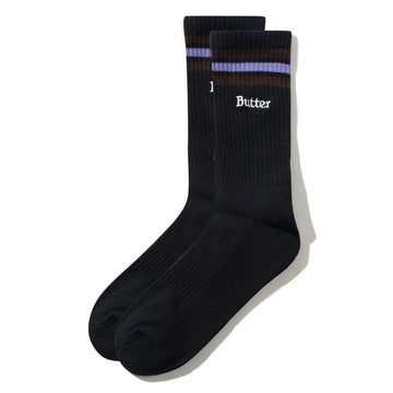Butter Goods Stripe Socks Black/Brown/Purple