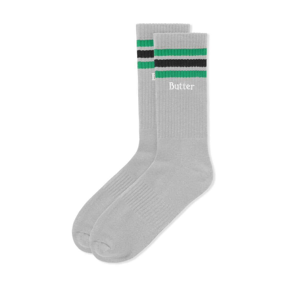 Butter Goods - Stripe Socks Grey/Green/Black.