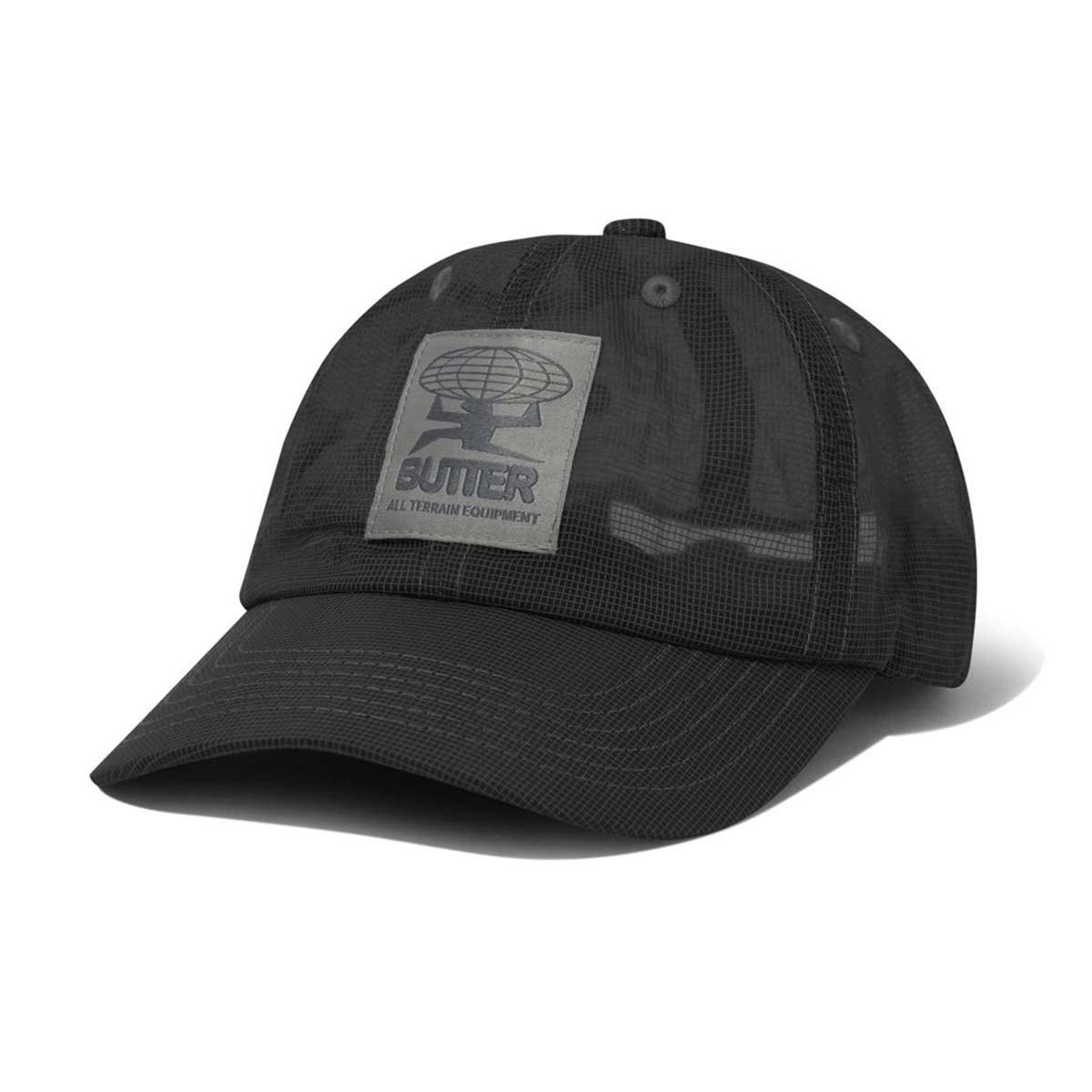 Butter Goods Terrain Fine Mesh 6 Panel Cap Black Front