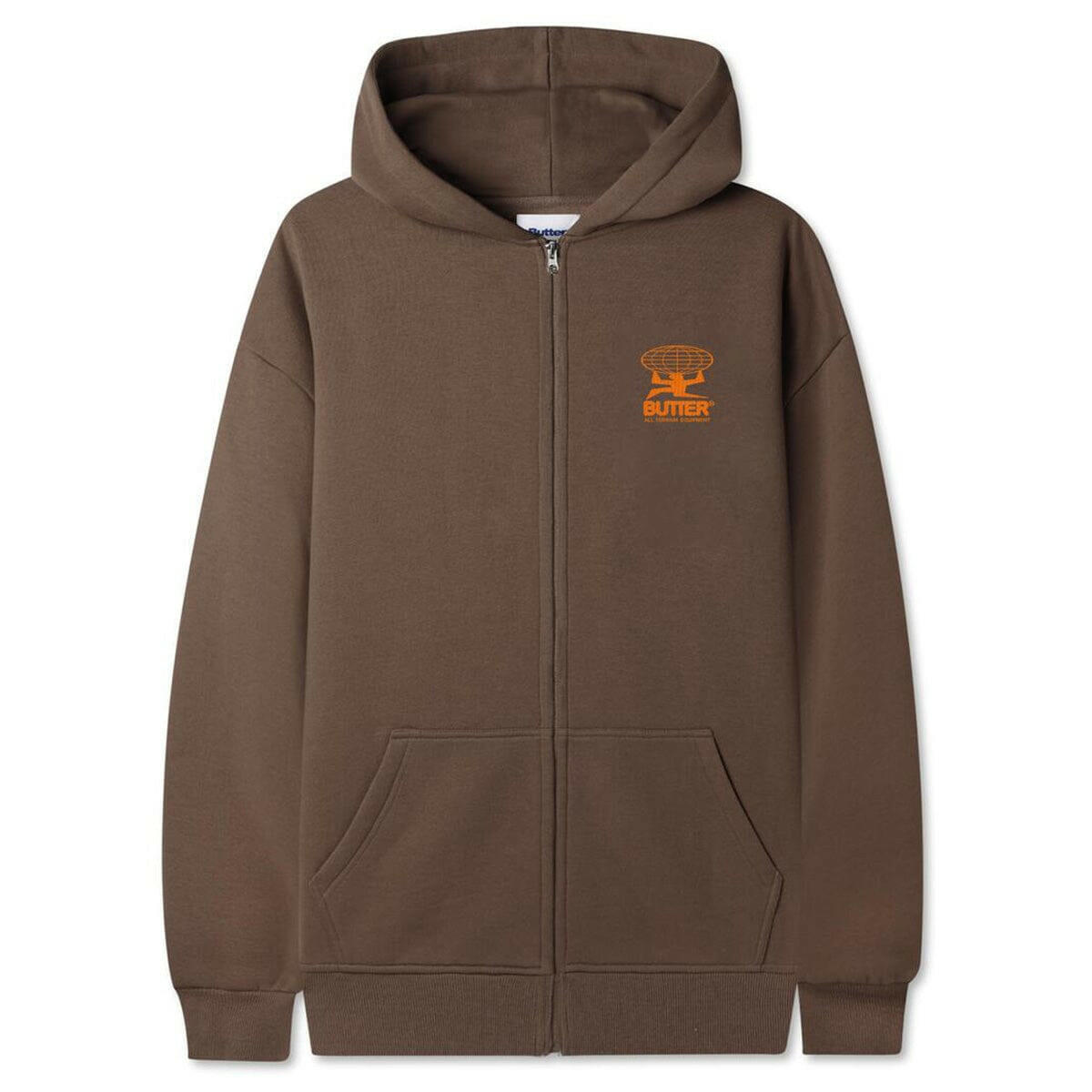 Butter Goods - Terrain Zip Hoodie Washed Brown.