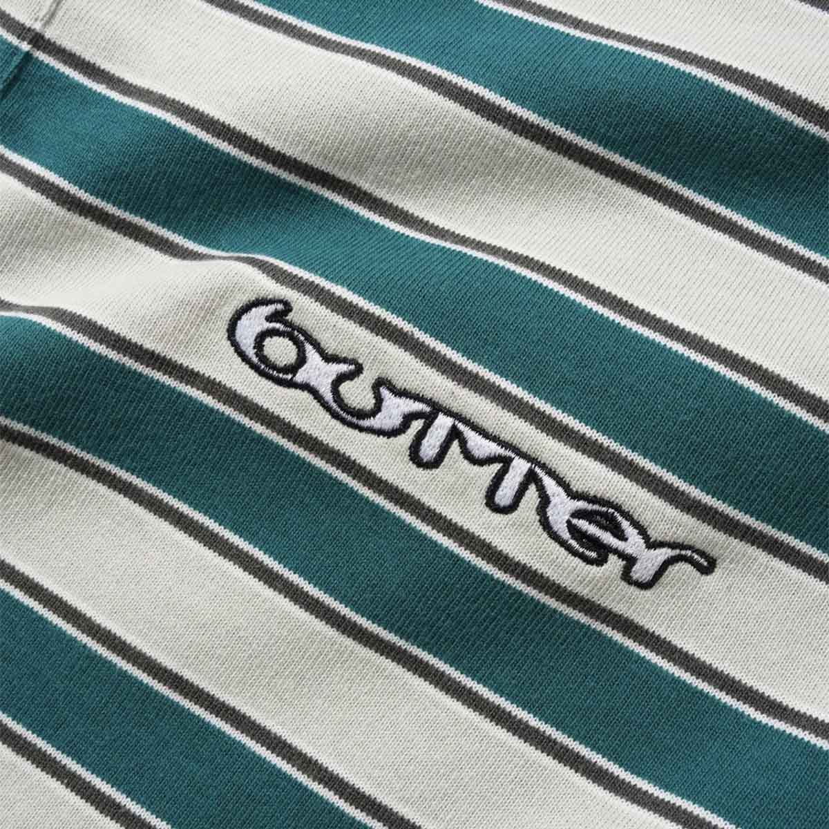 Butter Goods Witness Stripe Polo Grey/Teal Detail