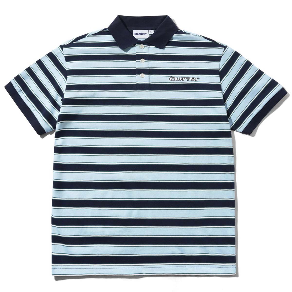 Butter Goods Witness Stripe Polo Navy/Blue