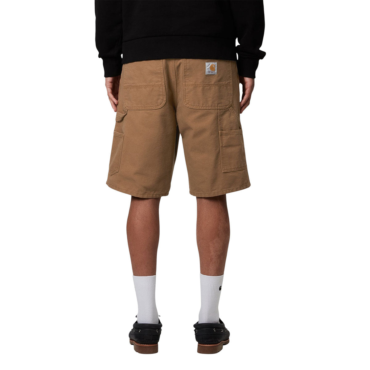 Carhartt WIP Single Knee Short Hamilton Brown Rinsed Back Model
