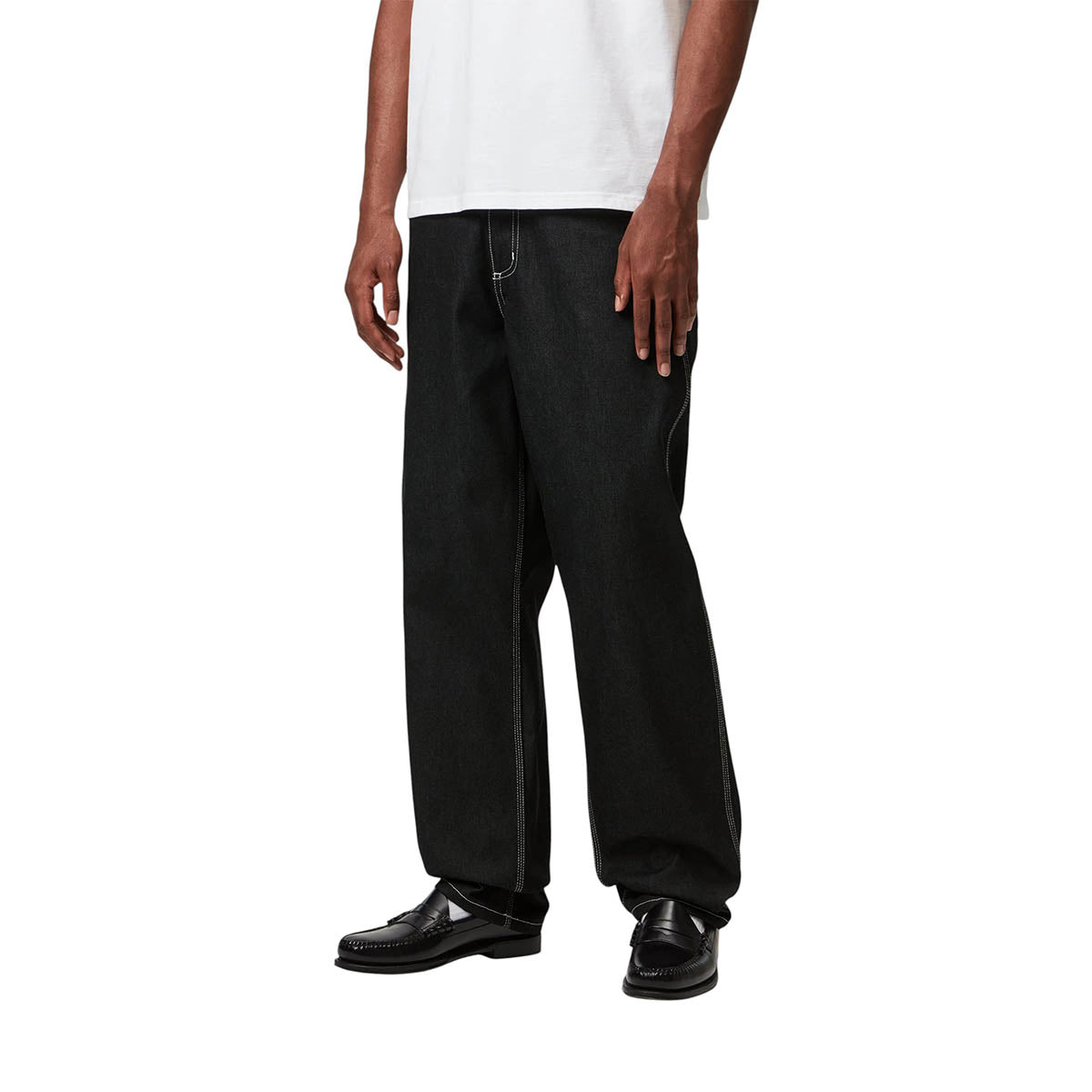 Carhartt WIP Simple Pant Black One Wash Front Model
