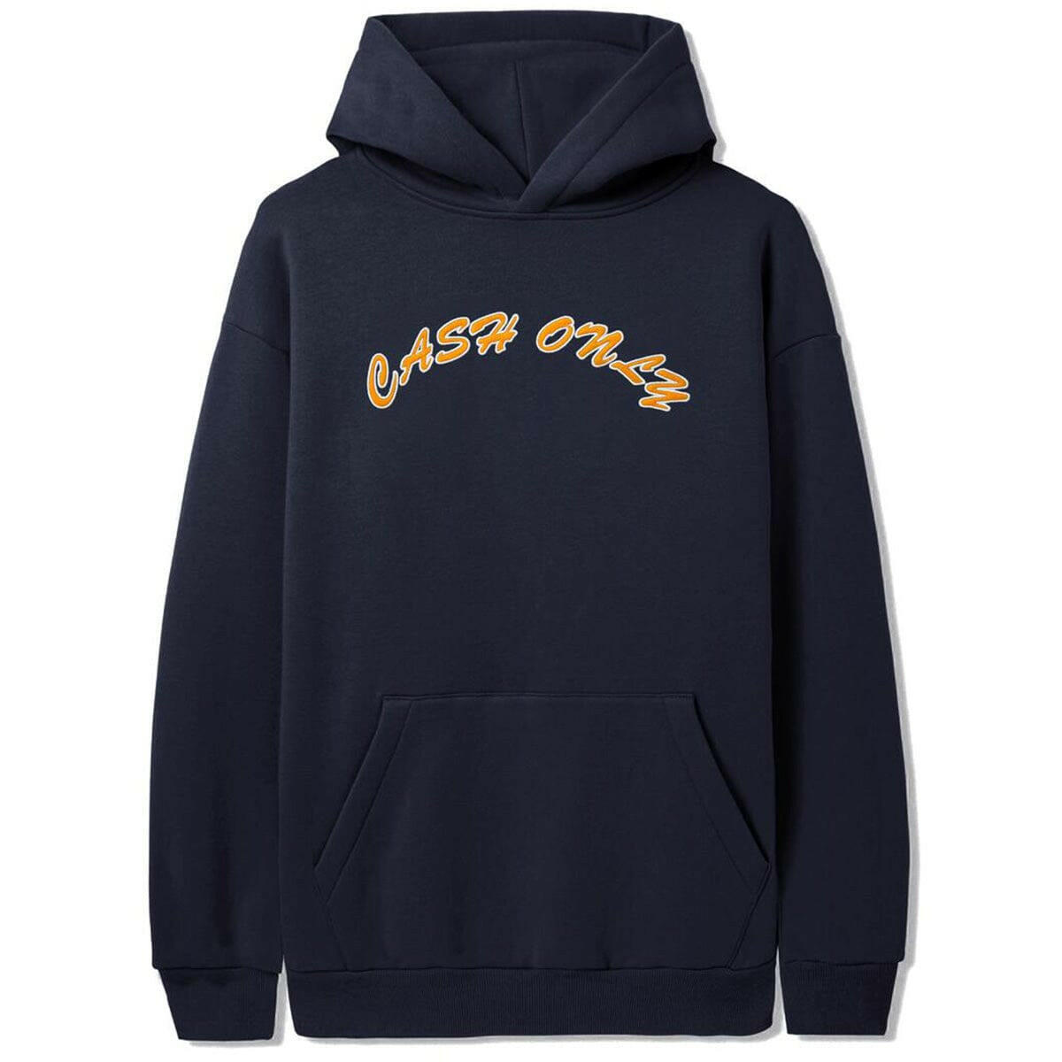 Cash Only - Felt Applique Logo Hoodie Deep Navy.