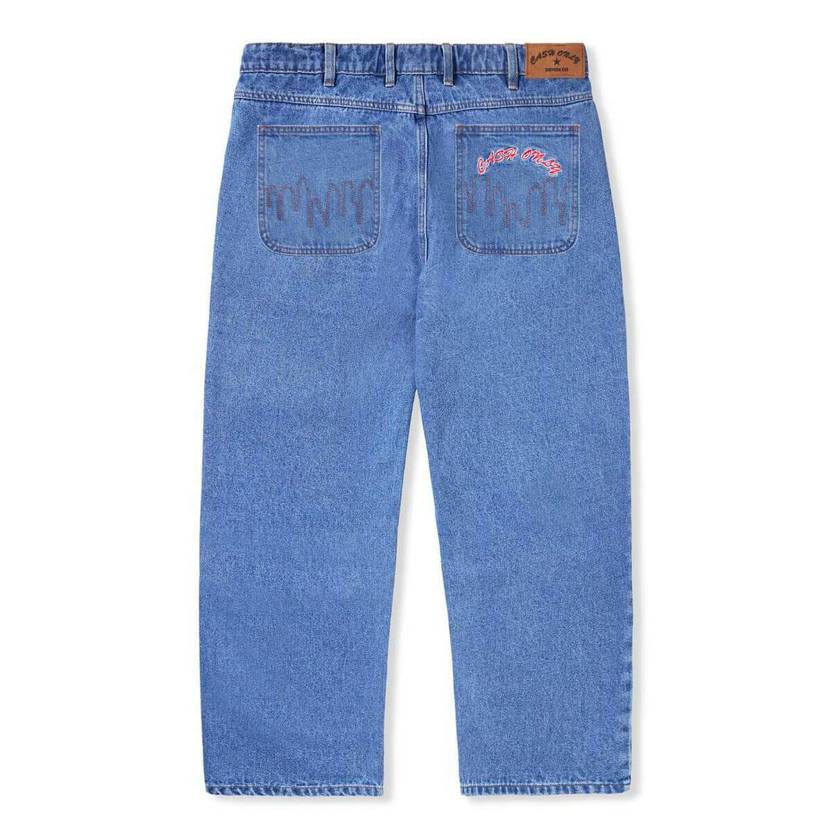 Cash Only - Logo Baggy Denim Jeans Washed Indigo.