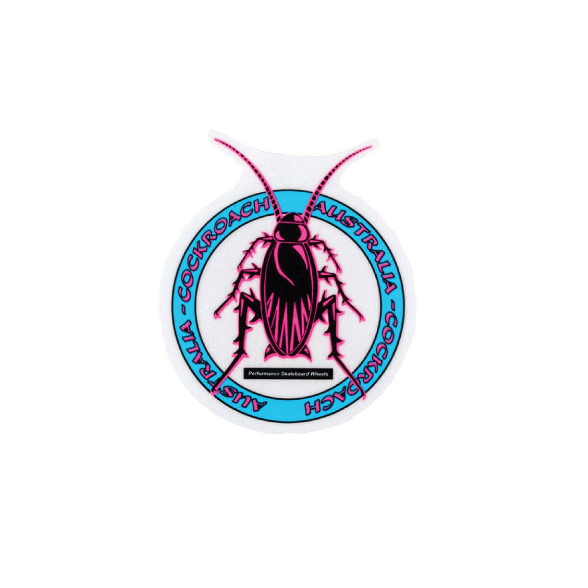 Cockroach - Logo Pink/Blue 4" Sticker.