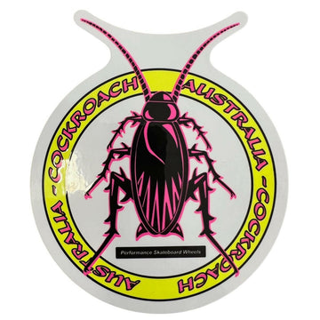 Cockroach - Logo Yellow/Pink 6" Sticker.