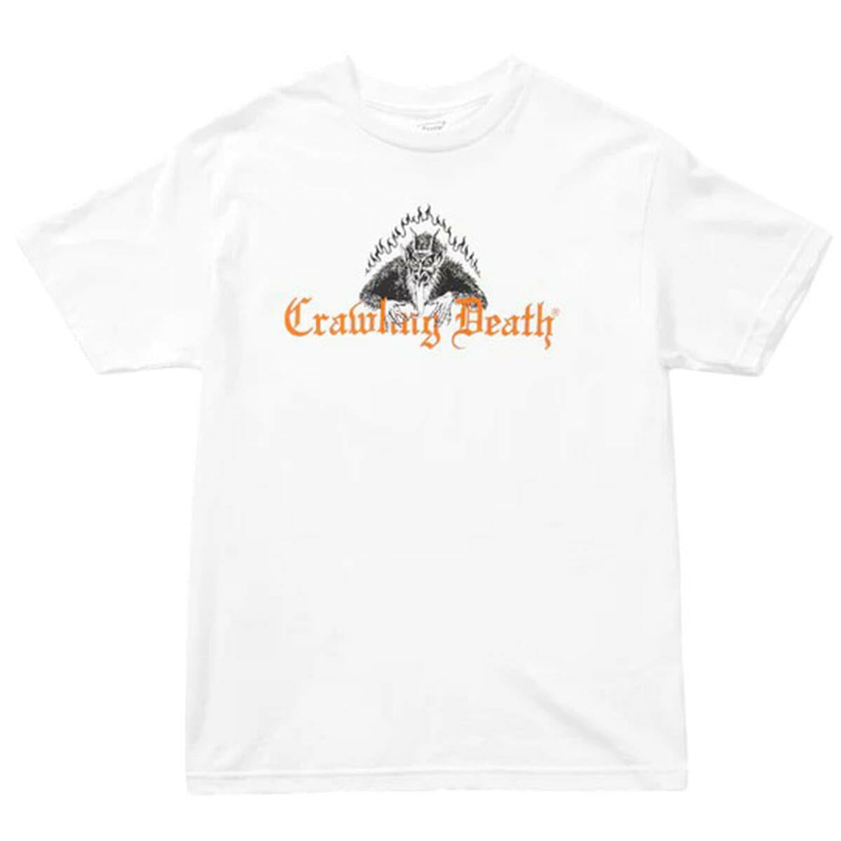 Crawling Death - Flame Devil Tee White.