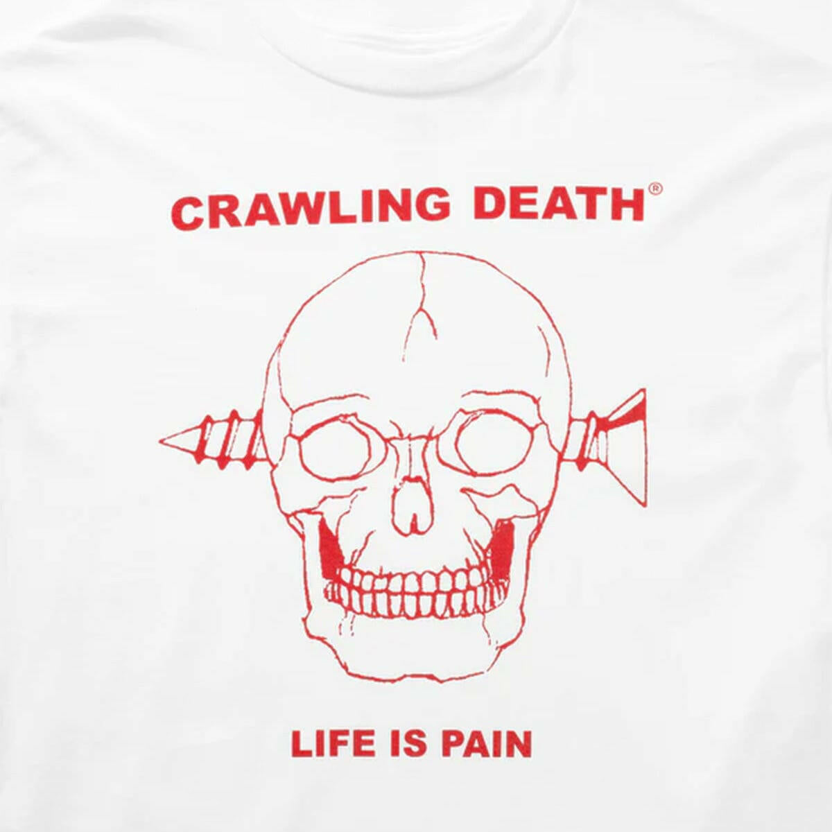 Crawling Death - Screw Skull Tee White.