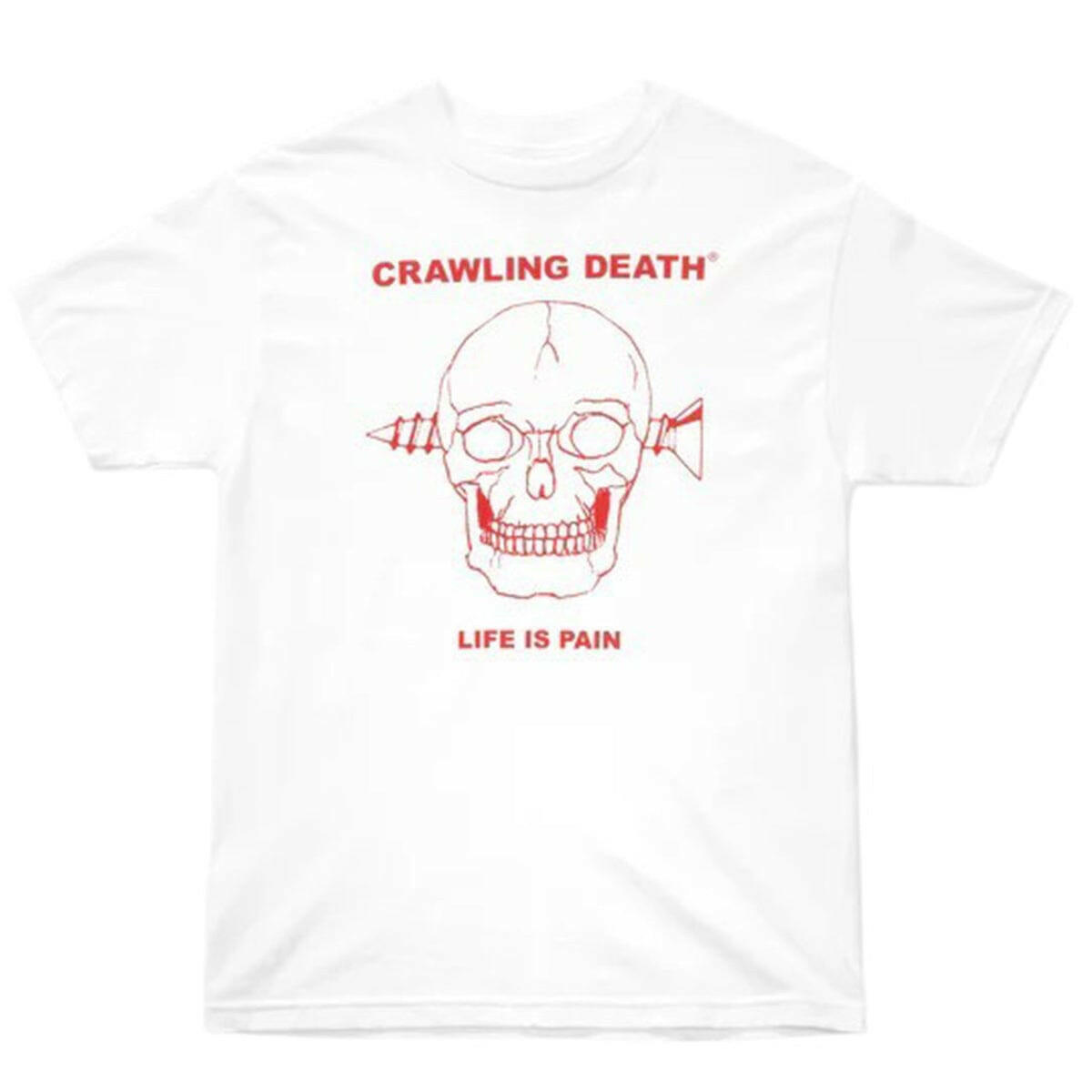 Crawling Death - Screw Skull Tee White.