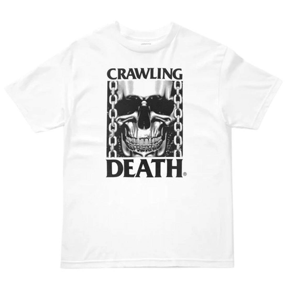 Crawling Death - TV Skull Tee White.