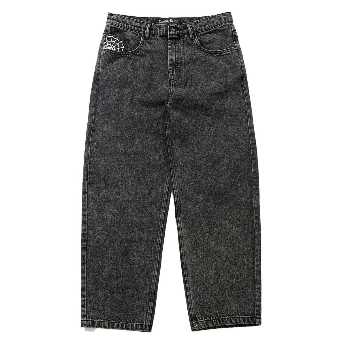 Crawling Death  - Web Denim Jeans Acid Black.